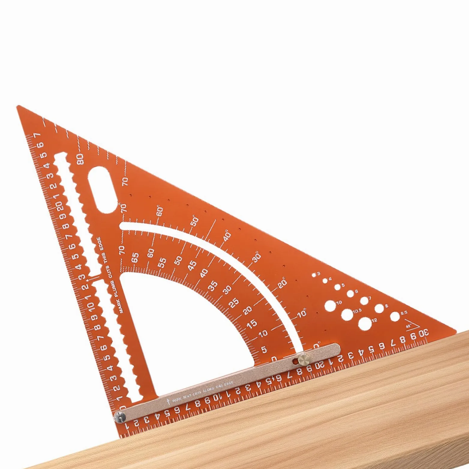 Escuadra de Carpintería Regla Triangular de Aluminio Ergonomica para | Escuadra De Carpintero Con Transportador De Ángulos para Profesionales, Aficionados y Constructores