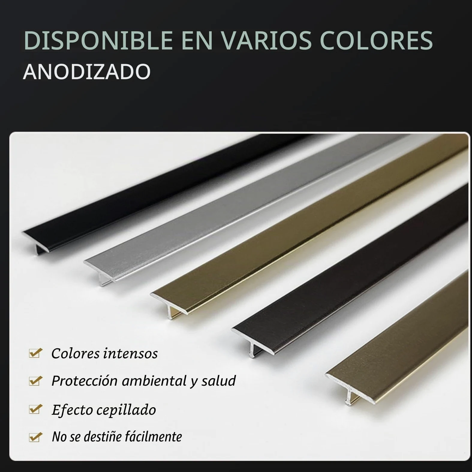 3 Piezas De Tira De Transición Para Piso De Madera, Perfil En T De 90cm, Ángulo Ajustable, Kit De Moldura Para Borde De Puertas Y Suelos, Fácil Instalación, Perfil De Aluminio(Gold,Breite 6mm)