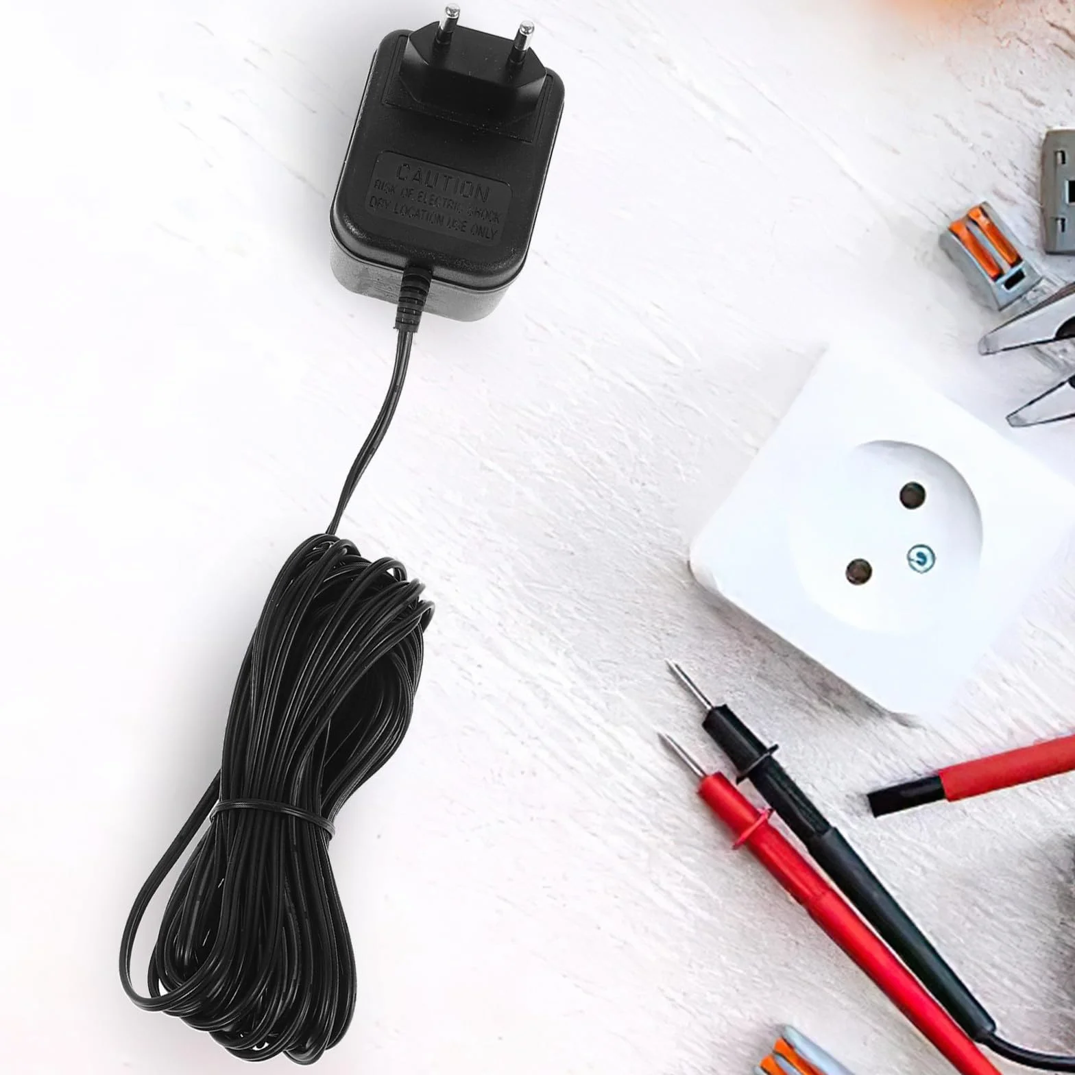 Adaptador de Corriente de Plástico 24v500mah para Timbre Vídeo Cable Largo Compatible Sistemas de Timbre para Uso Hogar