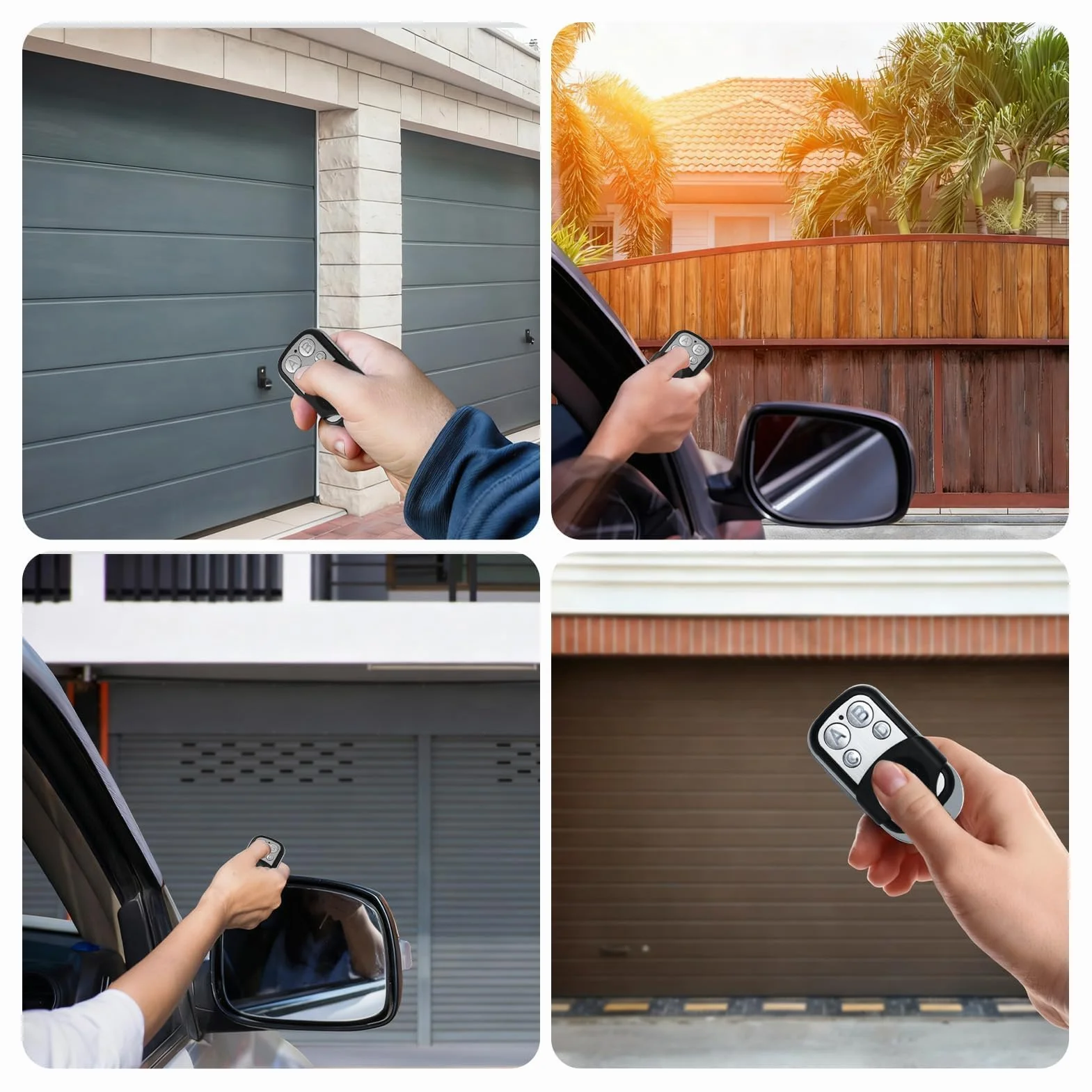 3Pcs Mando Garaje Clonador Universal 433.92Mhz, Mando a Distancia Duplicador con 4 Botones, Puerta Garaje Codigo Fijo Control Remoto Inalámbrico Automático Garage Gate Openers- Incluida Batería