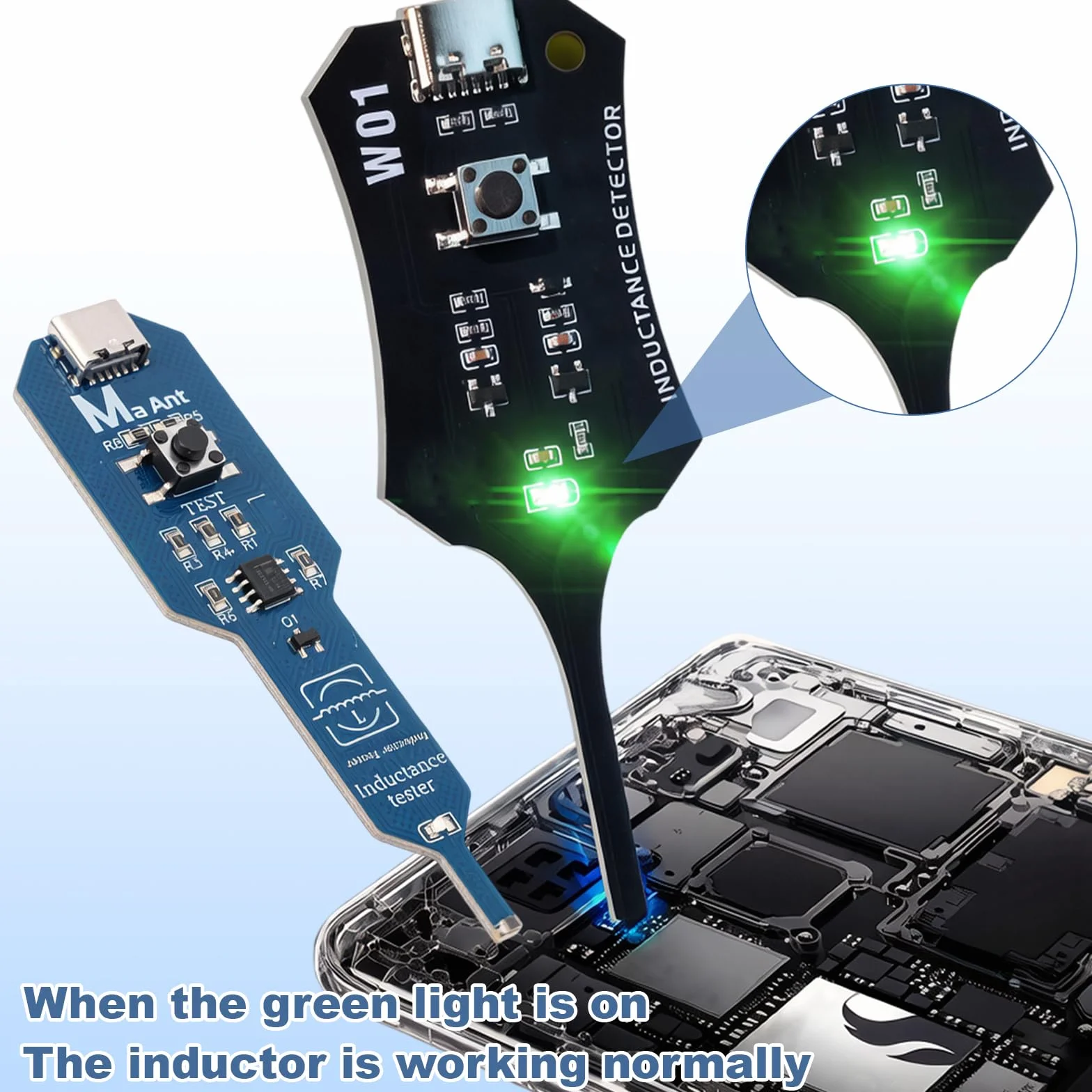 Probador de Inductancia Portátil Preciso, Medidor de Inductancia 3 Unidades con Chip Rápido para Electrónica