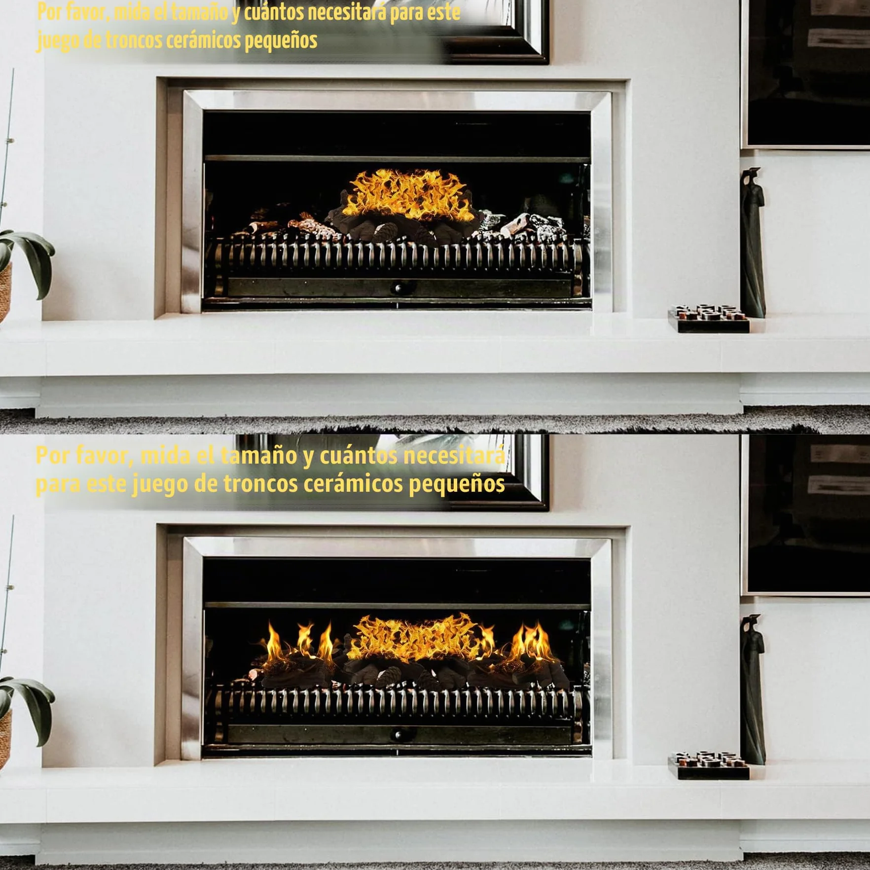 Cerámica para Chimeneas de Bioetanol, 10 Piezas Leña Decorativa para Interiores y Exteriores