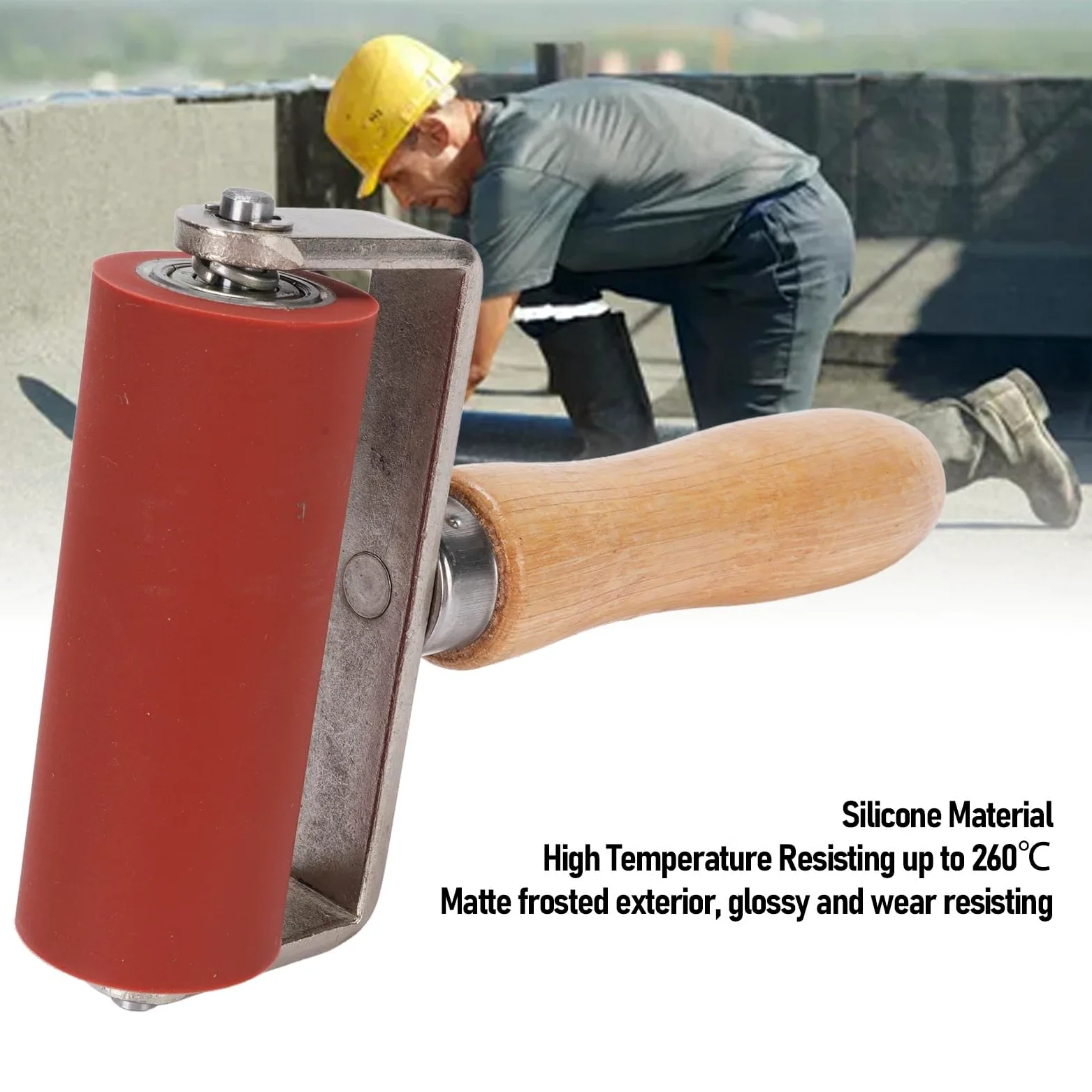 Rodillo de Costura de Silicona, Herramienta de Soldadura de Presión de Presión de Costura de Silicio Resistente a Alta Temperatura, Rodillo de Mano de 32 Mm de Diámetro de 80 Mm