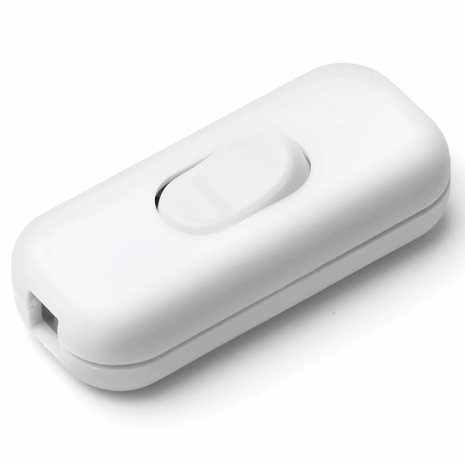 AXFEE 1 Pieza Interruptor Lampara Torpedo, 6A 250V Interruptor de Alimentación en Línea, Interruptor de Cable en Línea Botón, para electrodomésticos pequeños o lámparas, Blanco