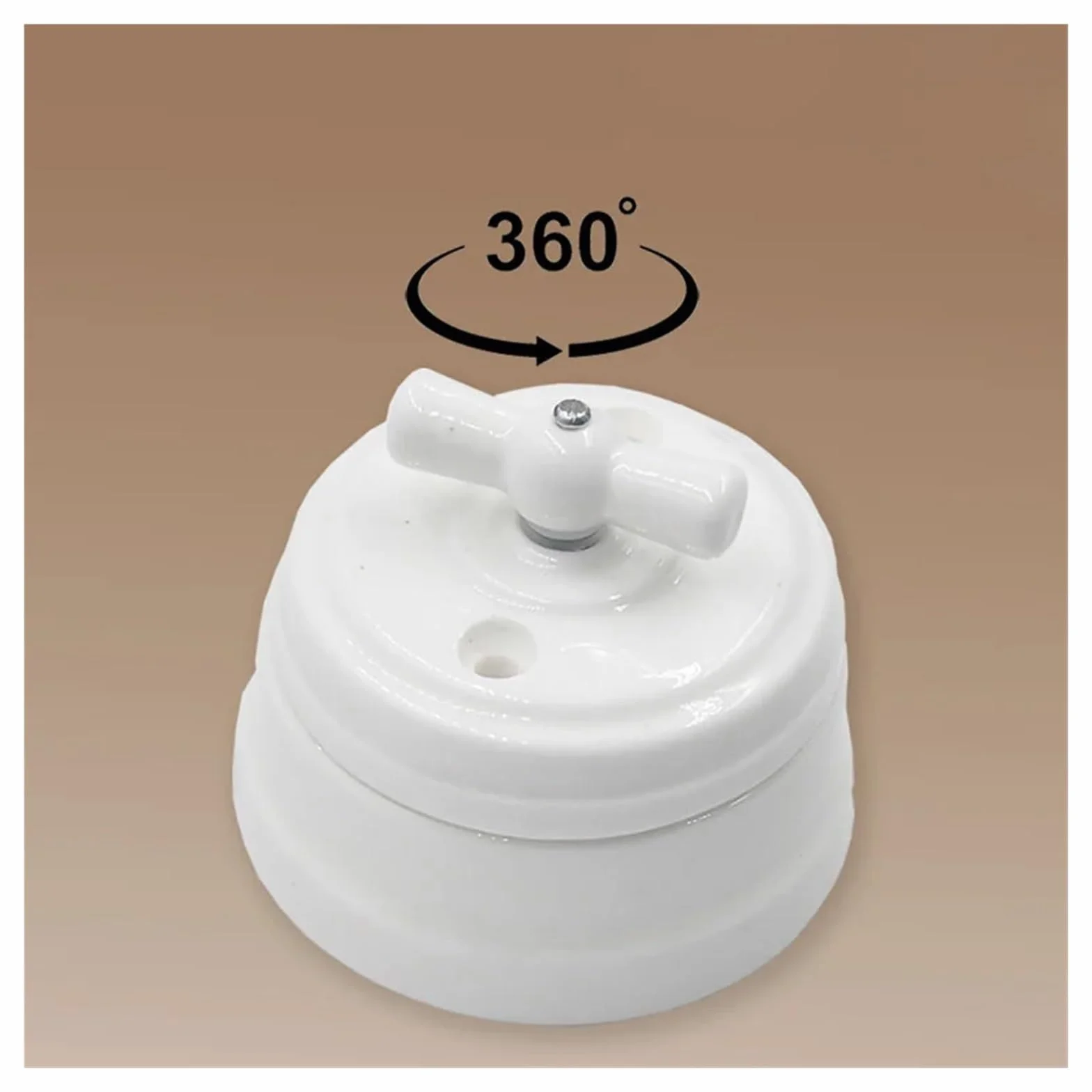 European Style Retro Ceramic Switch Socket 16A Wall Electrical IINKUEYK 2-hole Wood Base