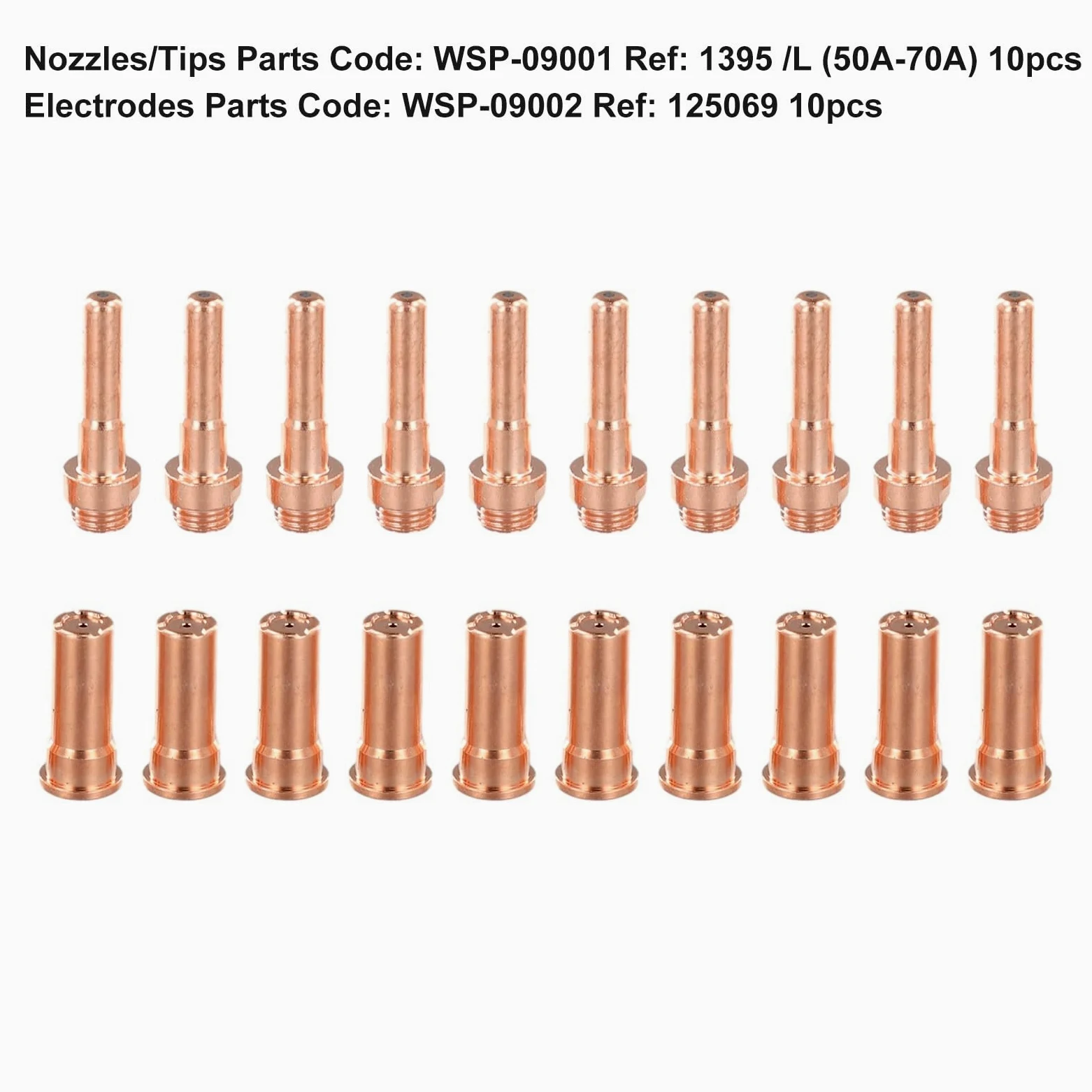 Juego de puntas y electrodos de boquilla de antorcha de plasma, paquete de 20 piezas de repuesto para soplete de corte de plasma Cebora CP-70, incluye modelos 1403 y 1395 para corte de metal