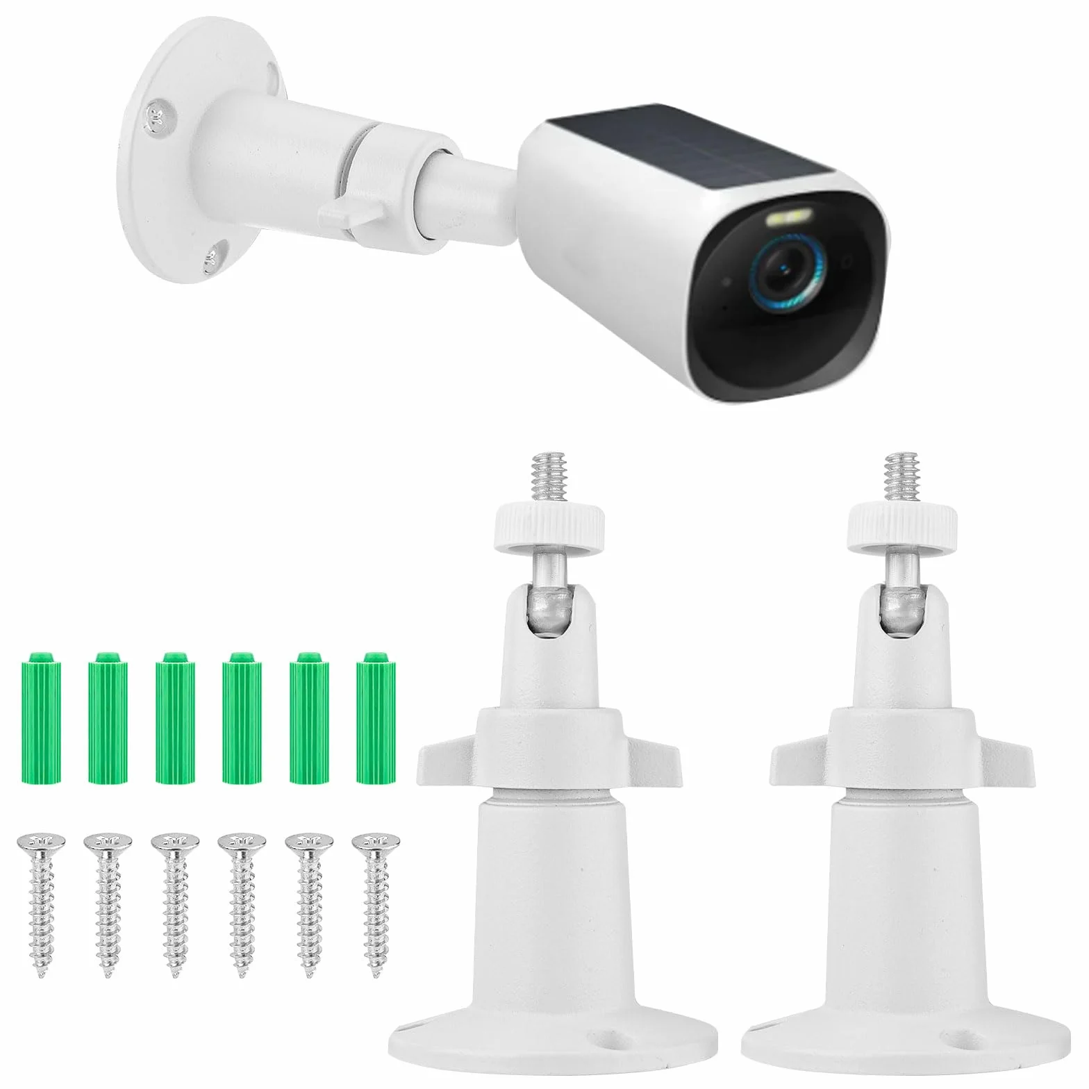 2uds Soporte para Cámara de Seguridad, Soporte de Montaje para Cámara Ajustable Soporte Interior/Exterior Compatible con Arlo Eufy Solocam S220/C210 Eufycam 2C/2C Pro 3/S330 3C/S300