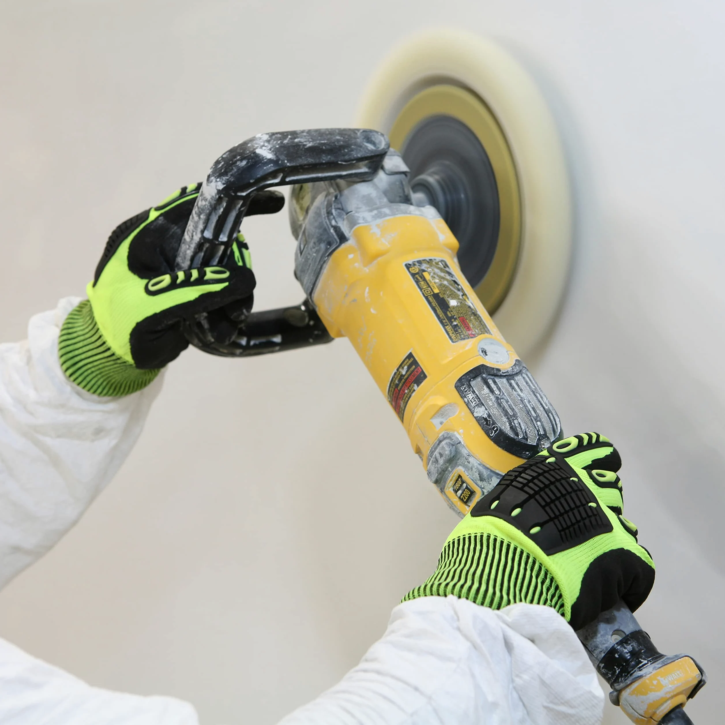 Wells Lamont impacto protección carcasa de poliéster de nitrilo guantes, 589XL