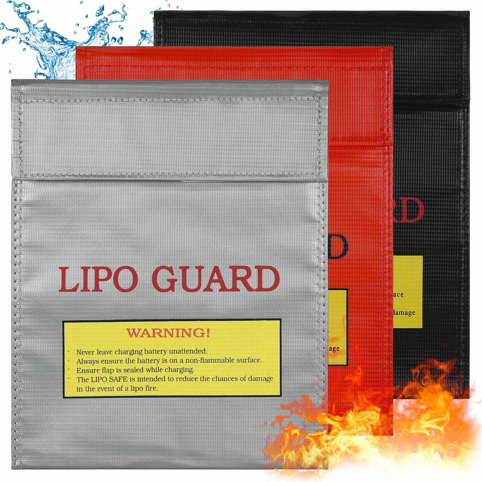Bolsa de Seguridad Ignífuga, Bolsa de Seguridad Prueba de Explosiones, Bolsas Prueba de Fuego Resistente para Objetos Valo, Pilas, Dinero Efectivo, Pasaporte, Joyería (22.5 x 18.5cm)
