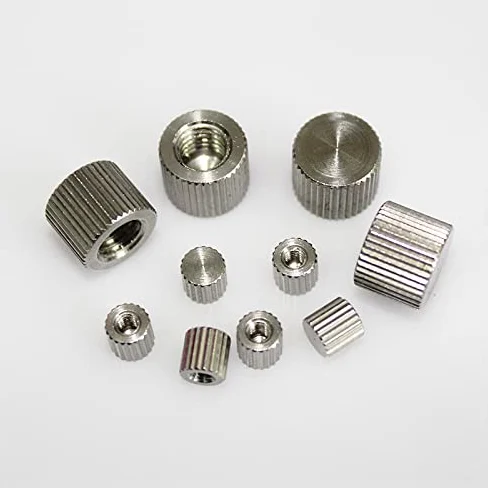20 piezas tuerca moleteada M2 M2.5 M3 M4 M5 M6 acero inoxidable moleteado cilindro redondo extremo ciego mano pulgar Nut-M4
