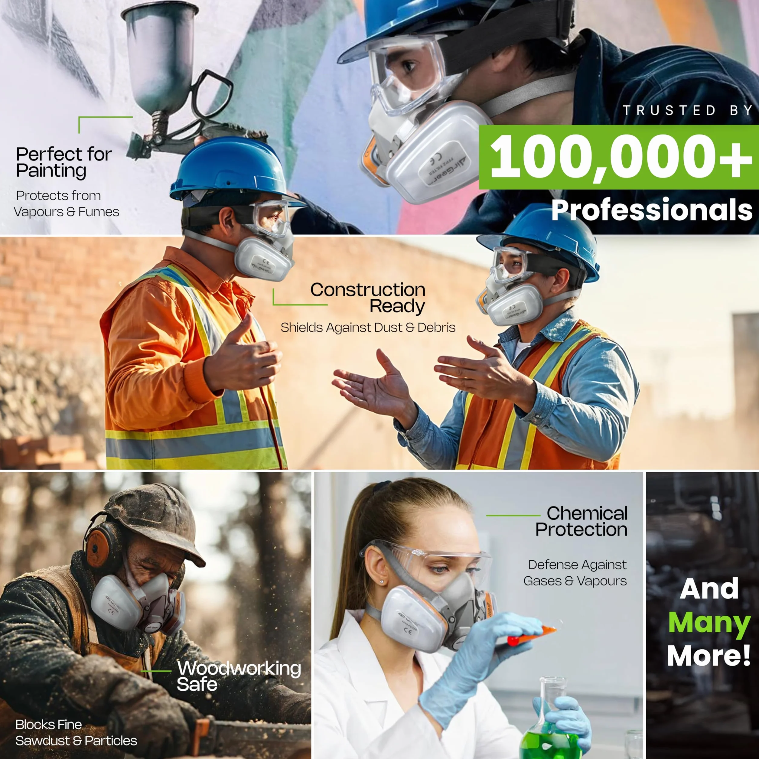 AirGearPro Vision-1000 Gafas de protección antiniebla | Sobregafas de seguridad Antiarañazos Ideal para Bricolaje, Química, Obras