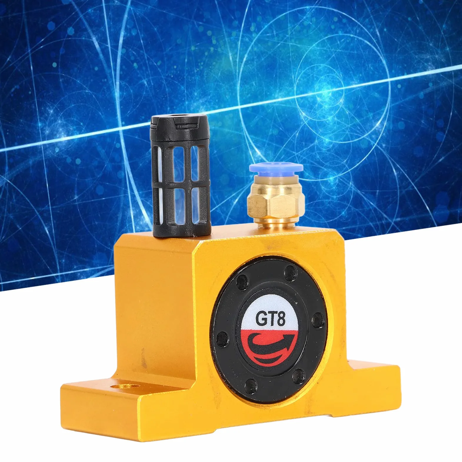 Vibrador de Turbina Neumática, G1/8in Vibración Fuerte 840-2400N Instalación Fácil Vibrador de Aire Industrial de Aplicación Amplia para Máquina