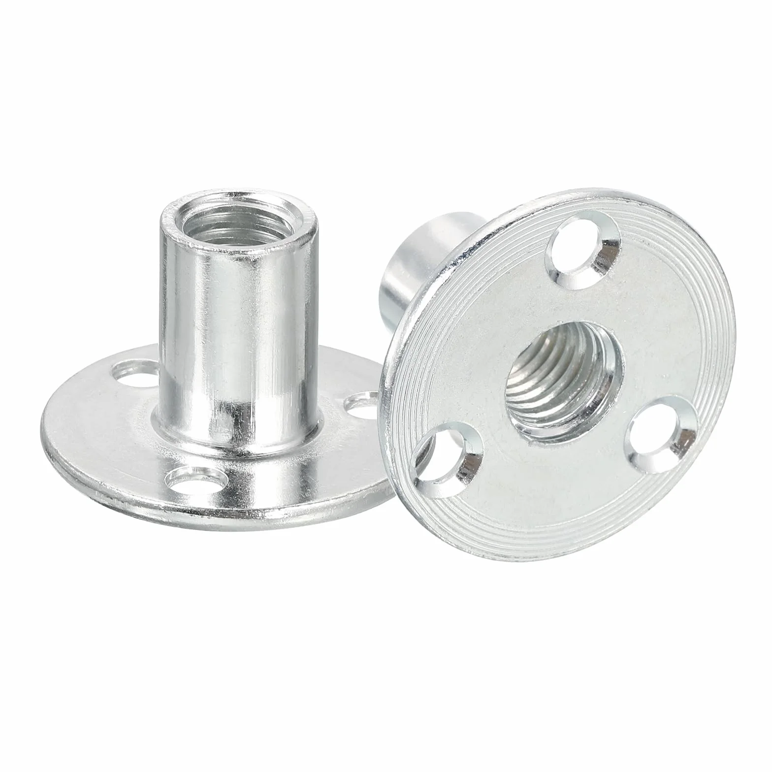 QUARKZMAN Tuerca en T para Agujero Brad M12, 15 Piezas Acero al Carbono con Base Redonda Tuerca de Inserción de Hilo Hembra para Muebles con Tornillos de Fijación de Brida