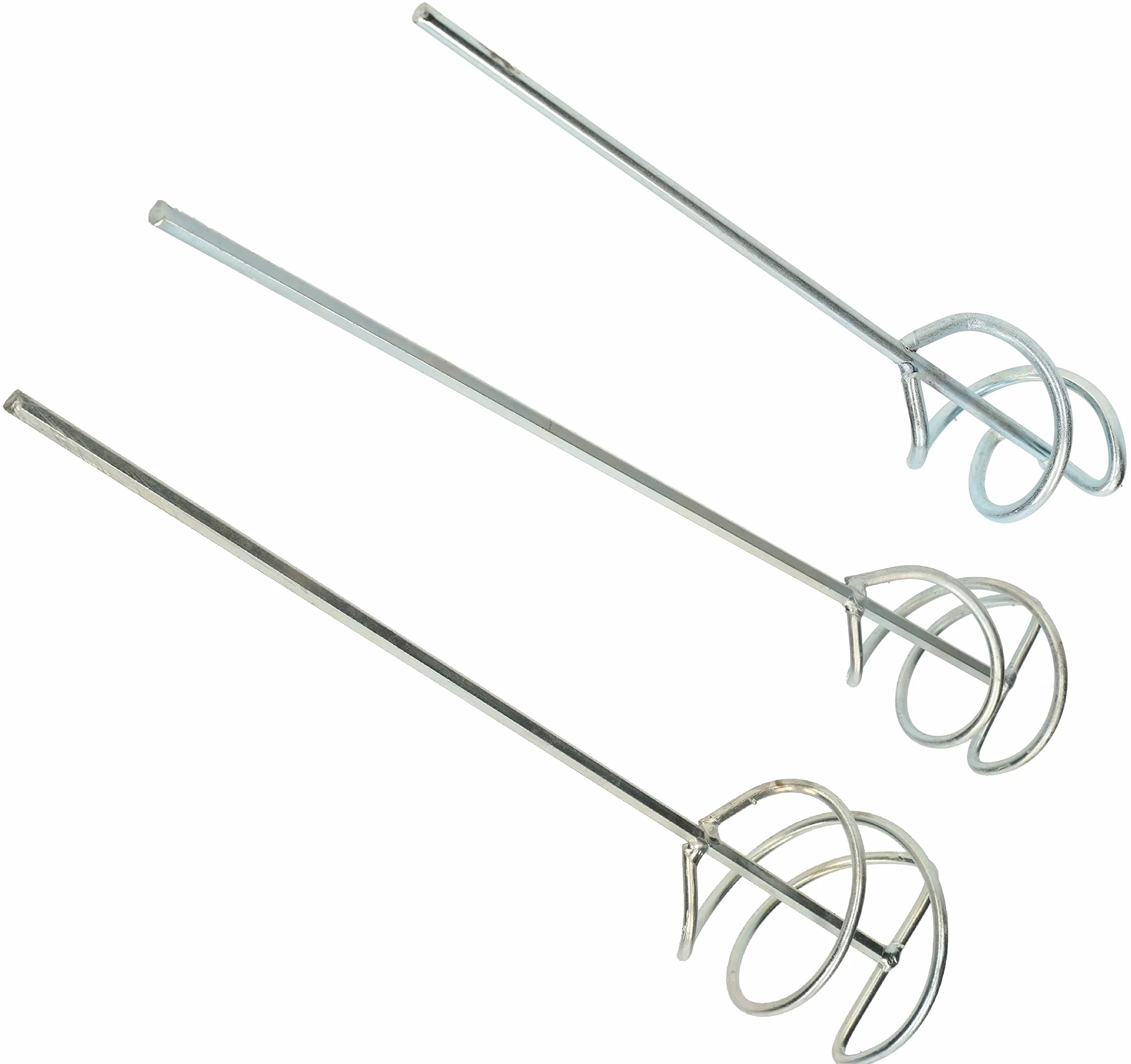 KOTARBAU® 3 x Varillas mezcladoras 55, 80, 100 mm, Mezclador, Agitador de adhesivos, Mezclador de mortero, yeso, cemento, Cesta mezcladora espiral, Batidora de yeso para taladro, Acero galvanizado