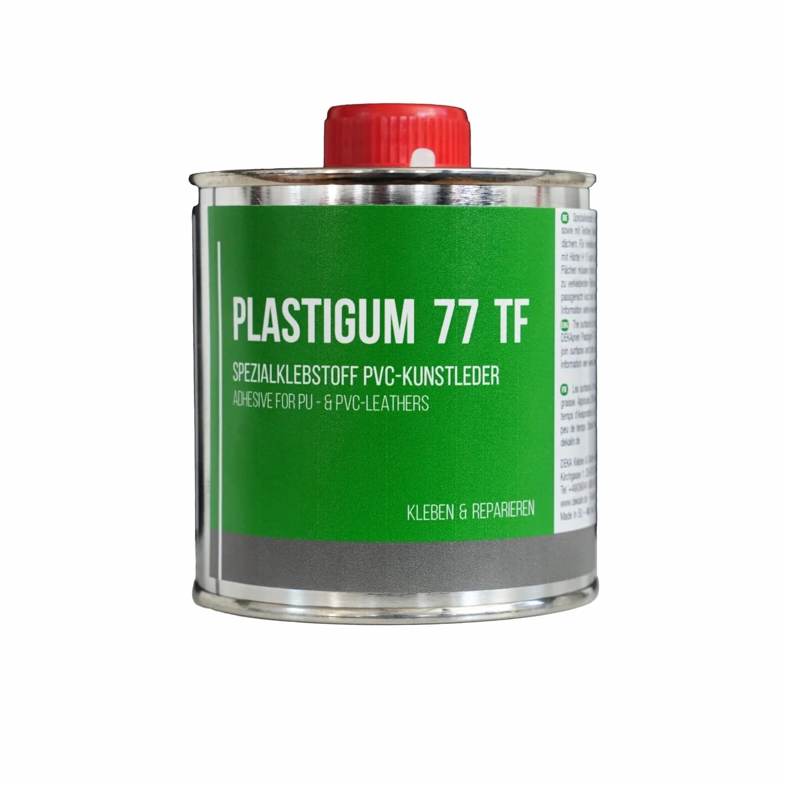 ANKO PLANEN Pegamento para lonas de PVC – Plastigum77 – bote de 250 ml con pincel, adhesivo de contacto para lonas de camión y láminas de PVC para estanques