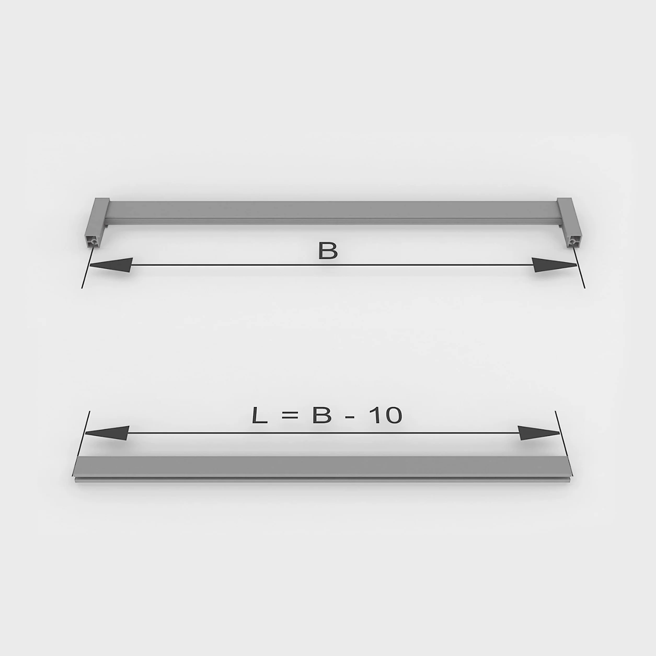 Emuca Kit de barra para armario Luxe 1,15 m Titanio Aluminio y Plástico