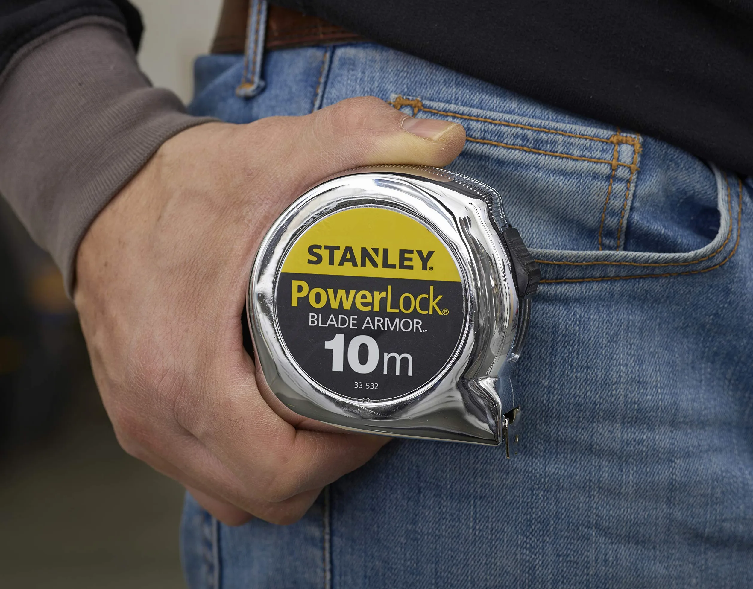 Stanley 0-33-532 - Flexómetro Powerlock Blade Armor, 10 m x 25 mm