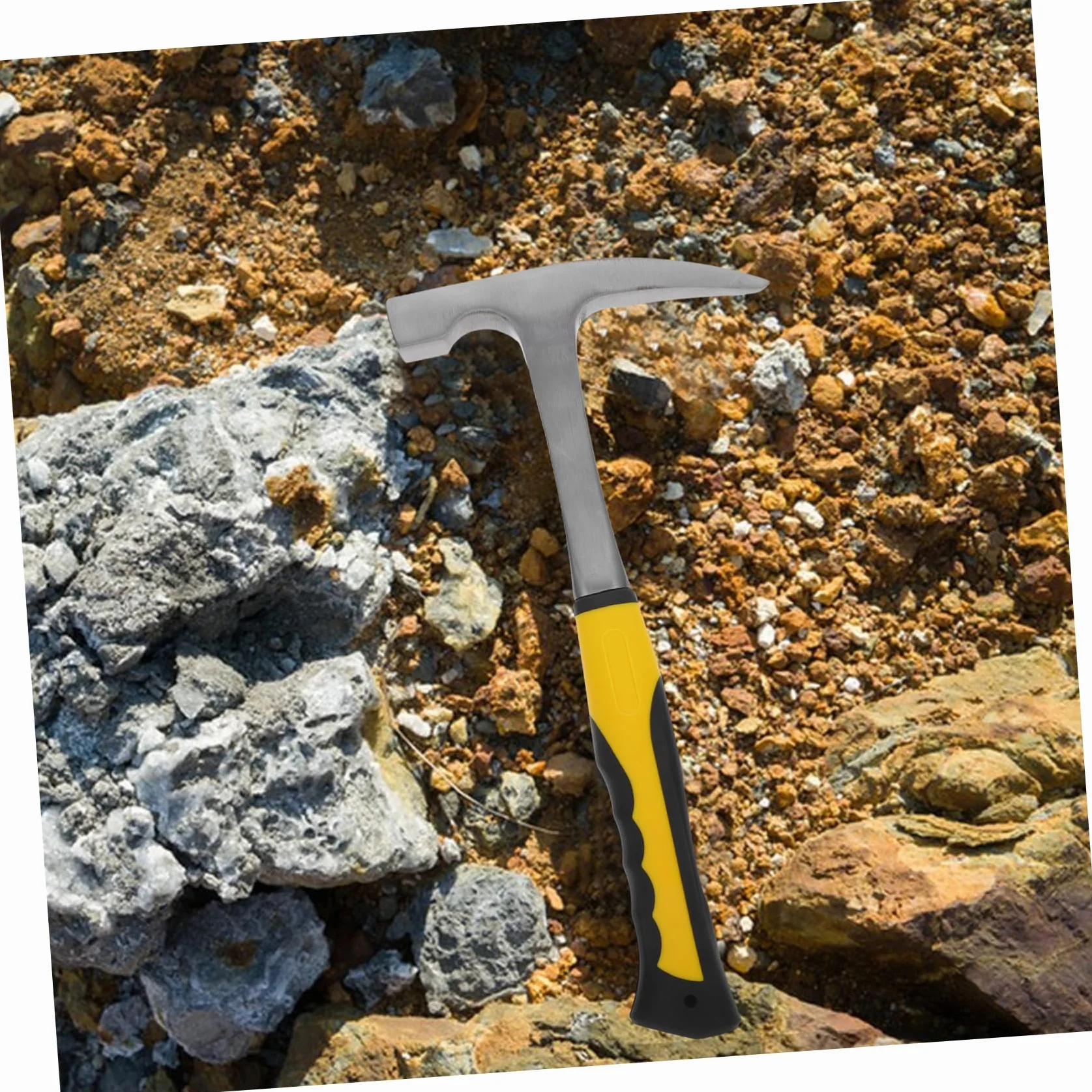 NUOBESTY Martillo Geológico Multiusos con Mango de Tpr y Acero de Alto Carbono, Diseño Ergonómico para Reducir Fatiga en Exploración y Actividades al Aire Libre