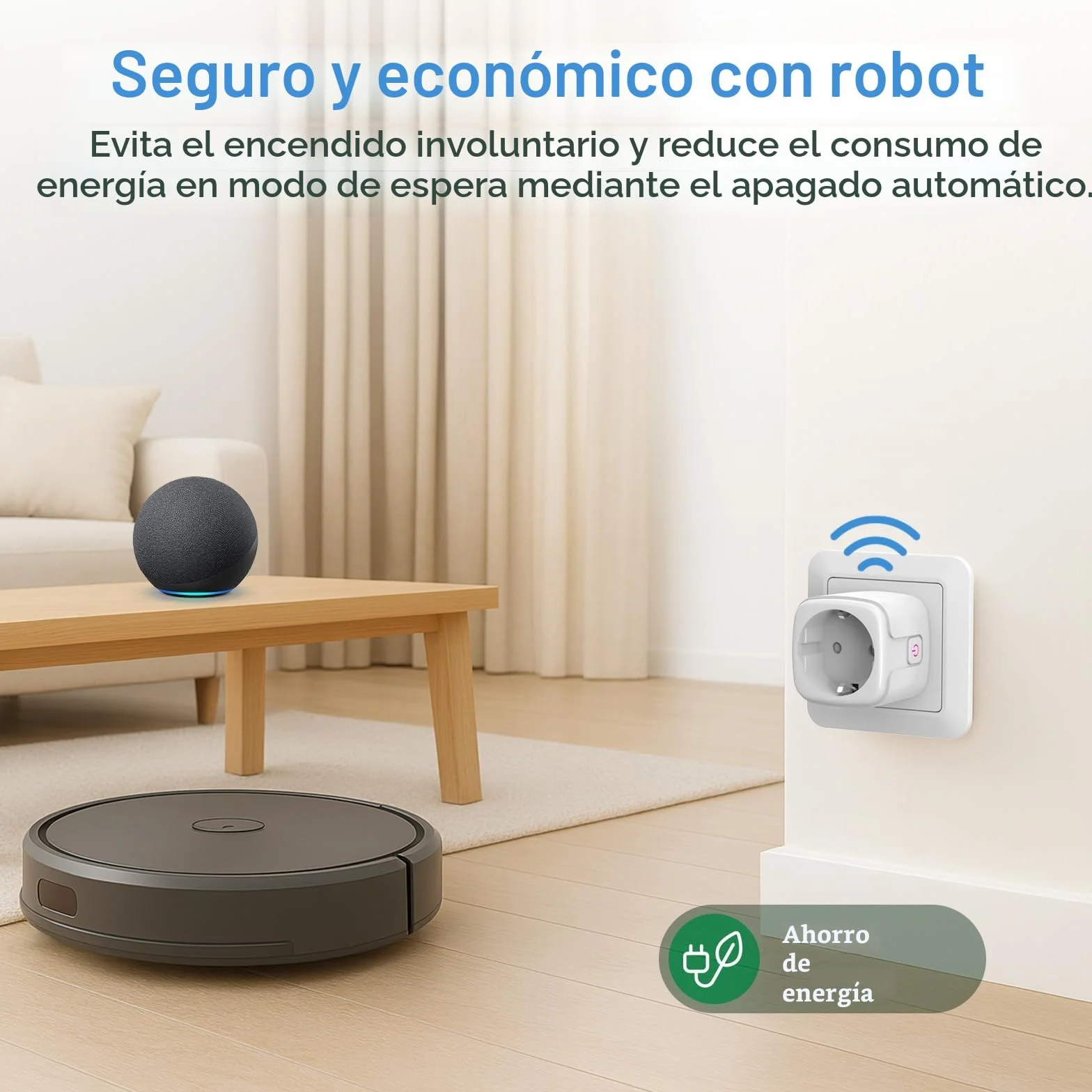 SURFOU Enchufe Inteligente WiFi 2.4GHz, Smart Plug 16A Compatible con Alexa y Google Home, Control por Voz y APP, Temporizador Programable, Ahorro Energético, Sin Hub Necesario