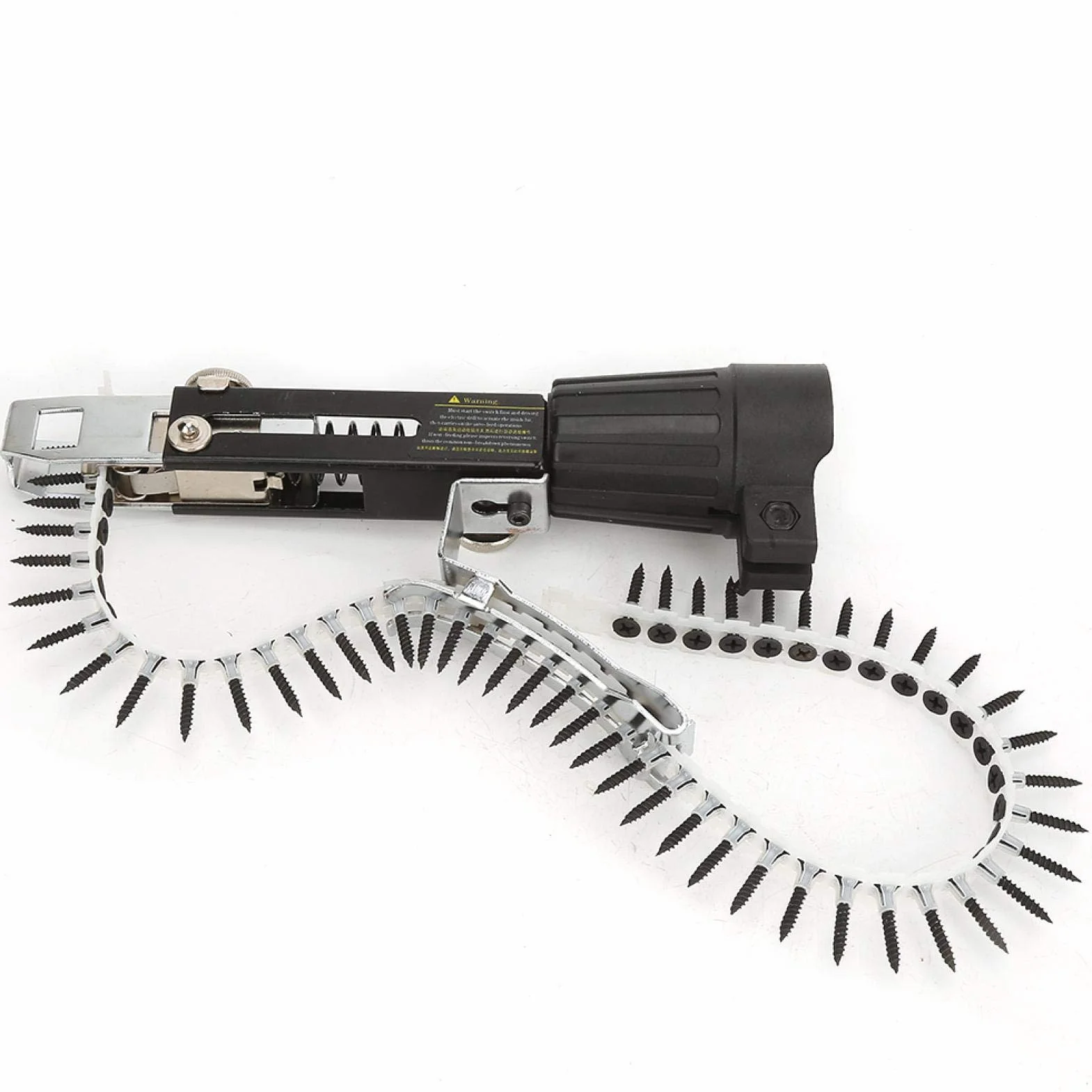 Pistola de tornillos de plataforma, Pistola de tornillos para paneles de yeso, Adaptador de cadena de tornillo de taladro de cadena de clavos automático para accesorio de taladro eléctrico