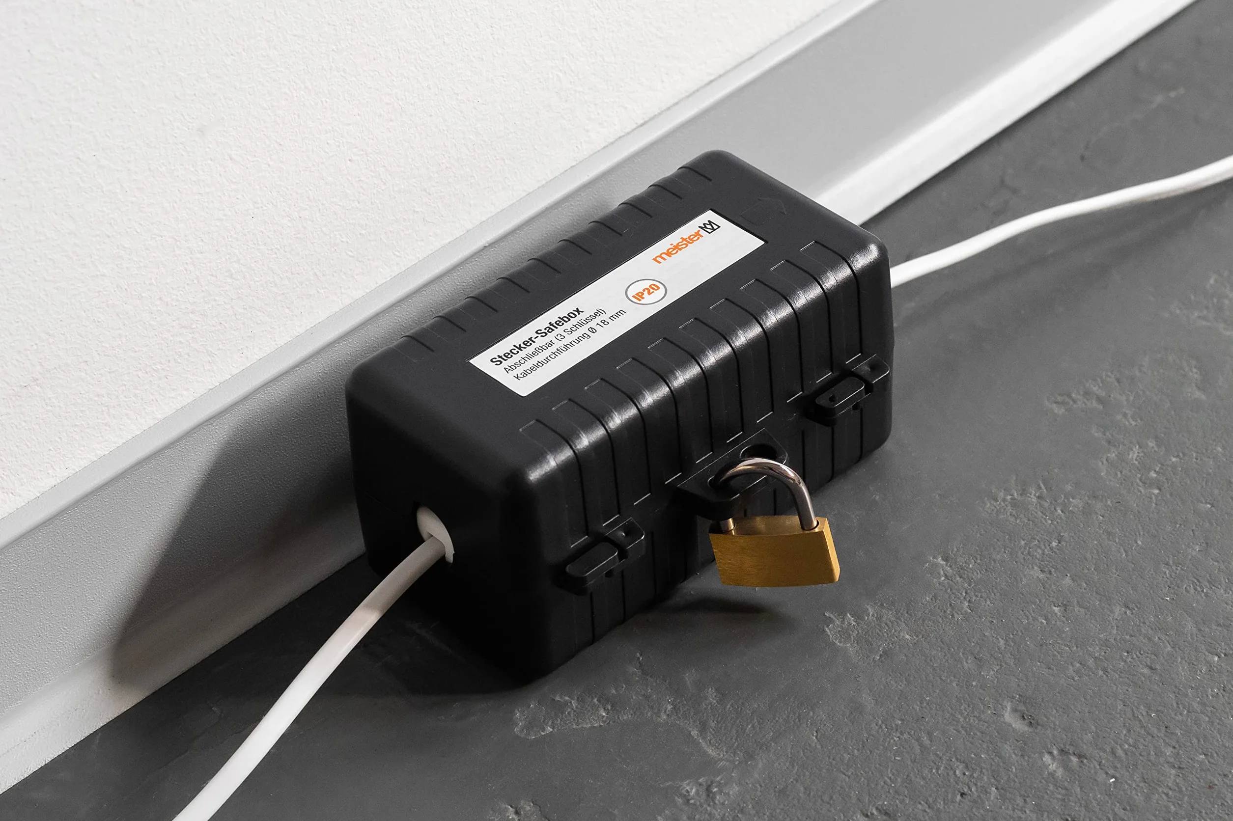 Meister Safebox Caja de Seguridad 120x60x60 mm IP20 Negro Candado Llaves