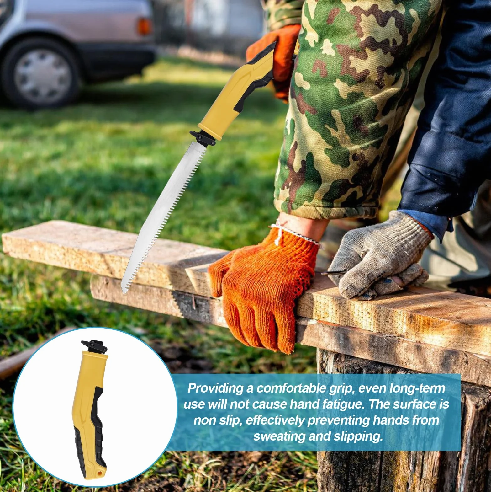Sierra de mano multifuncional con mango de 6 hojas: para madera, metal, paneles de pared, contrachapado, plástico y yeso