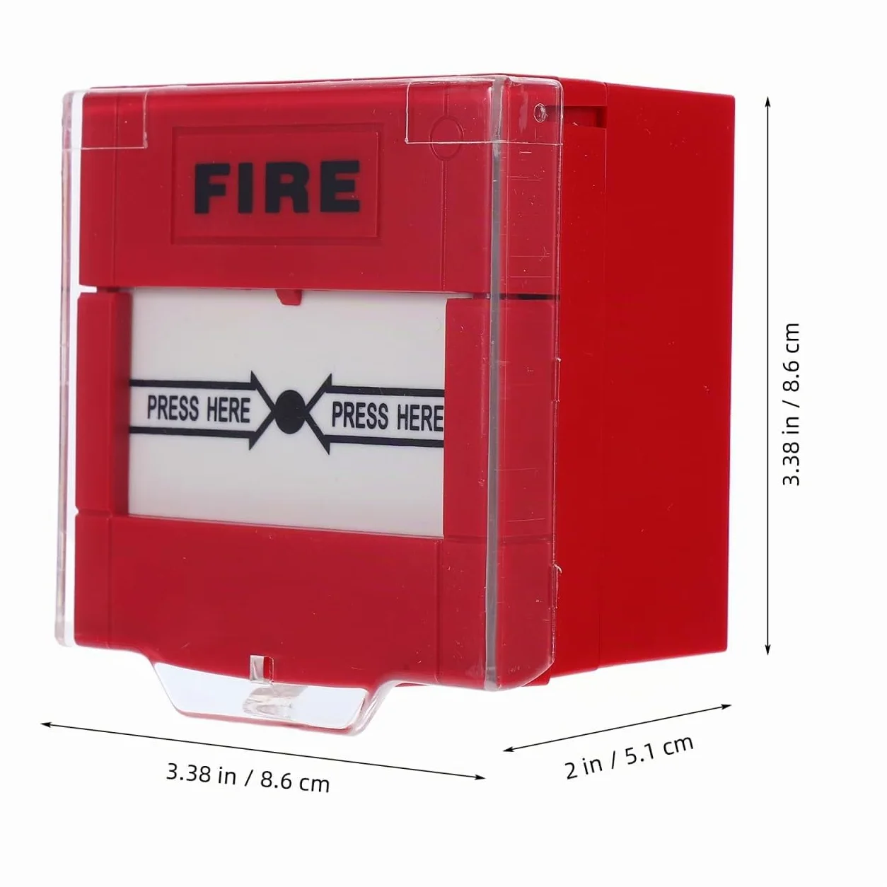 iplusmile Botón De Alarma Contra Incendios Rojo, Reiniciable, Resistente Intemperie, Para Montaje En Pared, Punto De Llamada De Emergencia y Prueba De Emergencia Contra Incendios