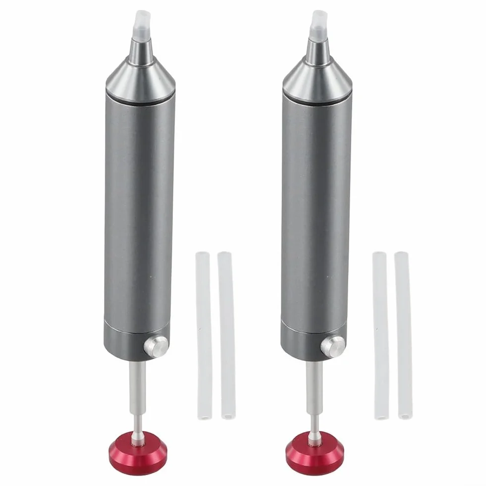 Bombas desoldadoras de aleación de aluminio 2 piezas con tubos de silicona, pluma de succión de soldadura portátil para placa de circuito y mantenimiento de componentes electrónicos