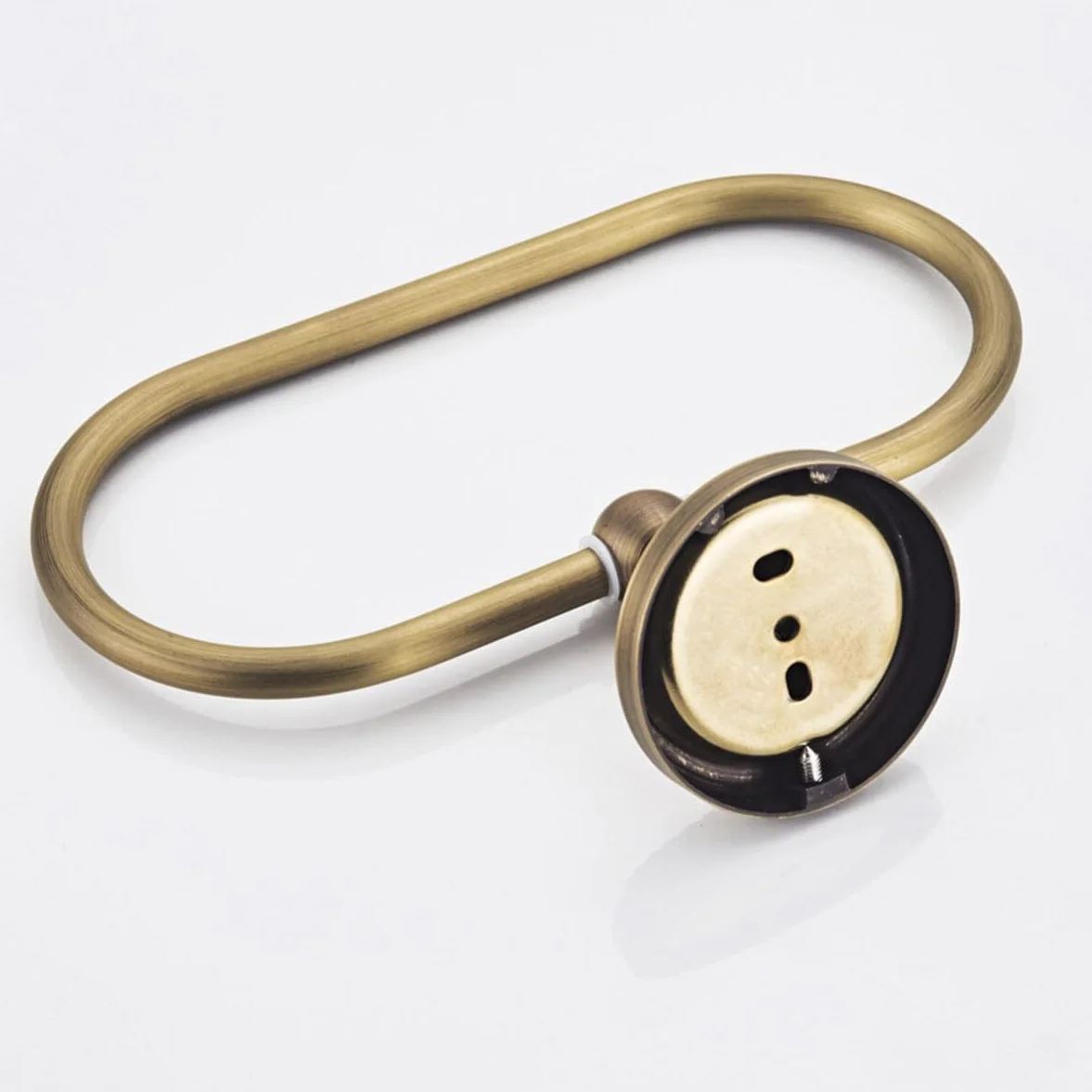 DOITOOL Toallero de Pared Ovalado de Latón para Baño y Cocina Ahorrador de Espacio