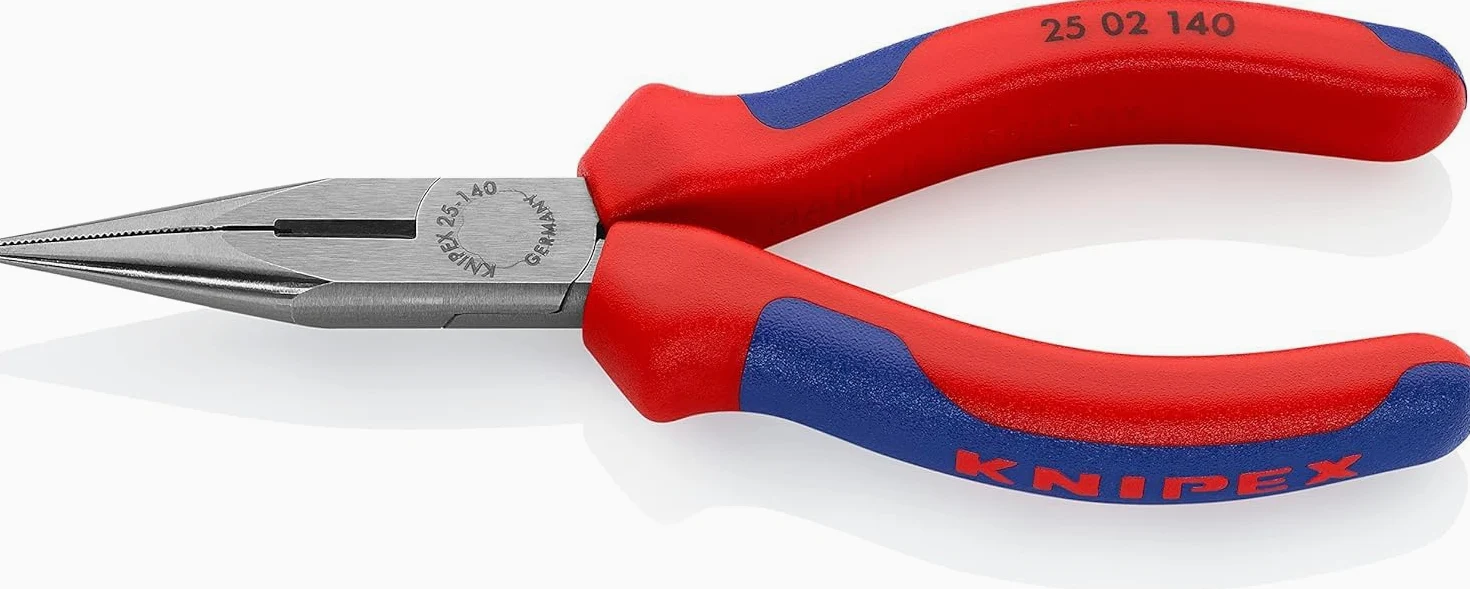 KNIPEX Alicate de montaje (alicate de radio) Negro atramentado con mangos multicomponente 140 mm, 25 02 140
