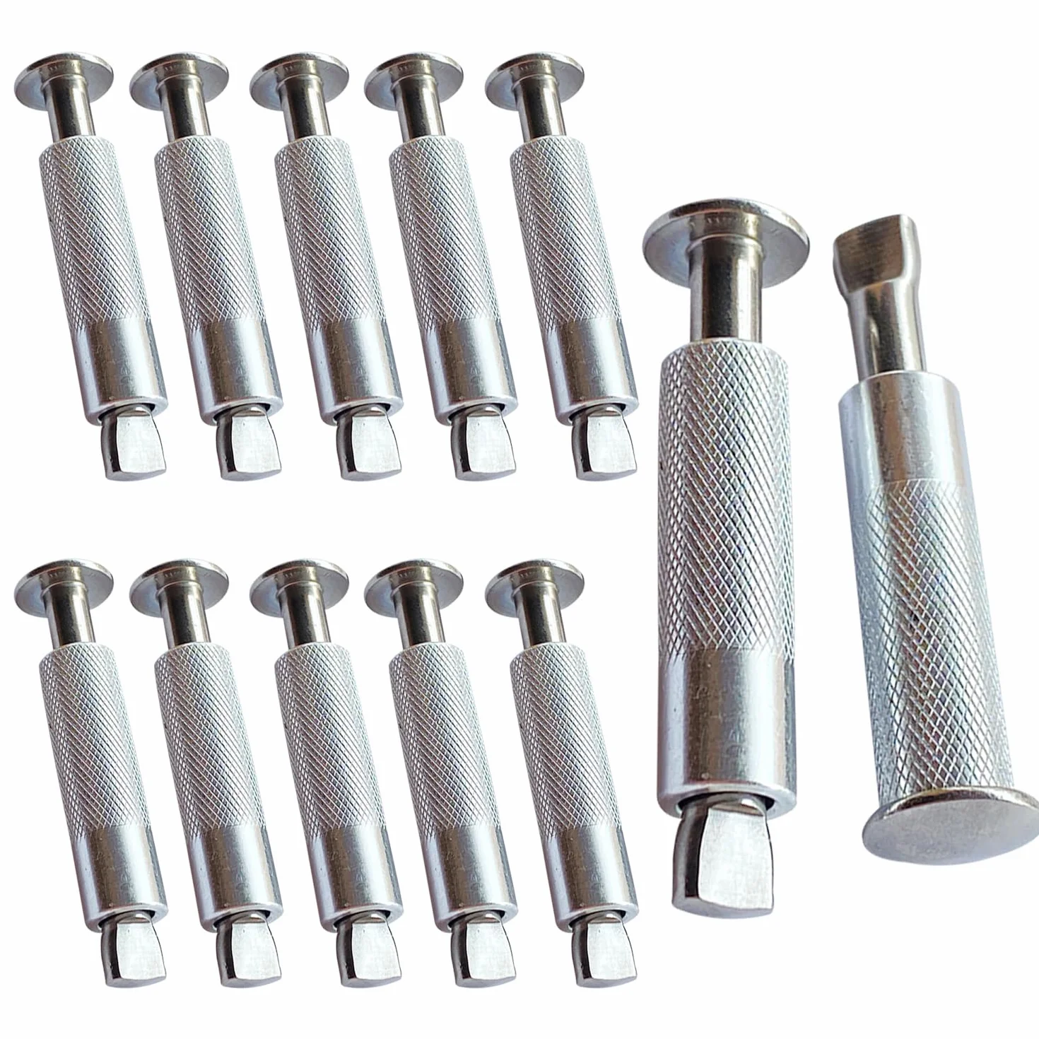 Tornillos Lona Piscina 12pcsTornillos Anclaje para Piscinas Tornillos de Anclaje para Cobertor 16 x 65mm Tornillos de Anclaje Escamoteables para Lonas y Cobertores Piscina (12)