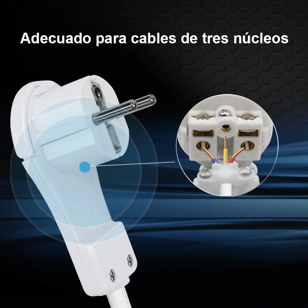 EXTRASTAR Enchufe en ángulo Plano Extraplano 8 mm 250V 16A Blanco