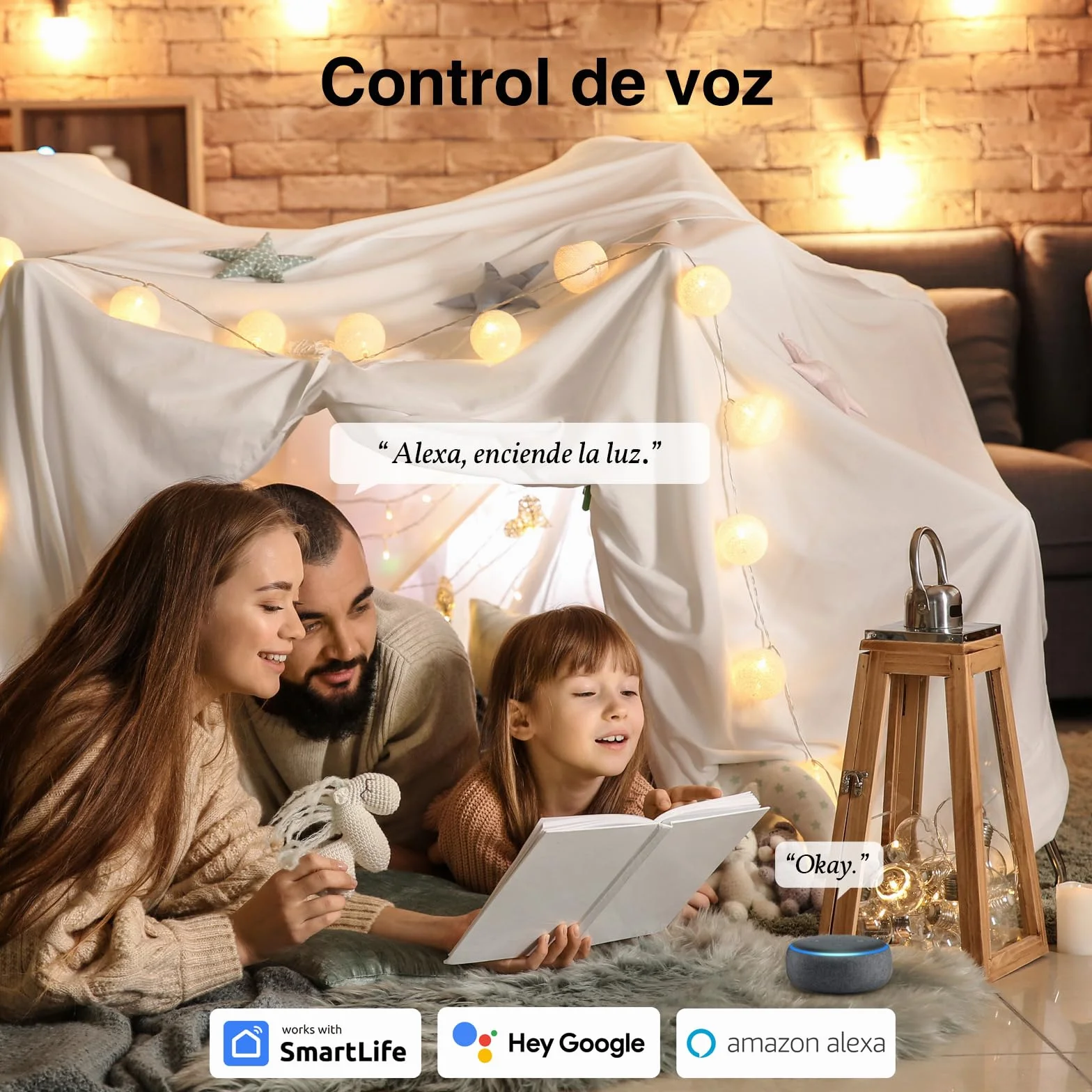 GHome Smart Enchufe Inteligente, 16A Enchufe WiFi Medidor de Consumo, Compatible con Alexa y Google Home, Tomada Inteligente Programable con Temporizador, Control por Voz y APP, 3680W,Solo 2.4GHz WiFi