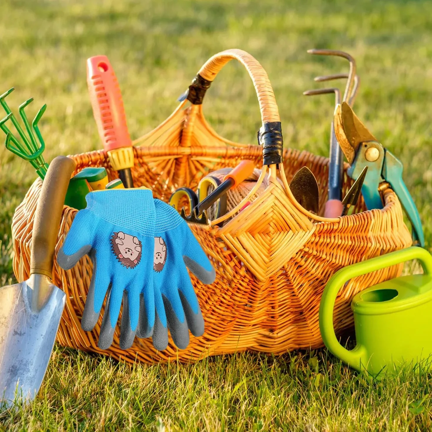 Guantes de Jardinería para Niños 3-5 Años Recubiertos de Goma Agarre Antideslizante