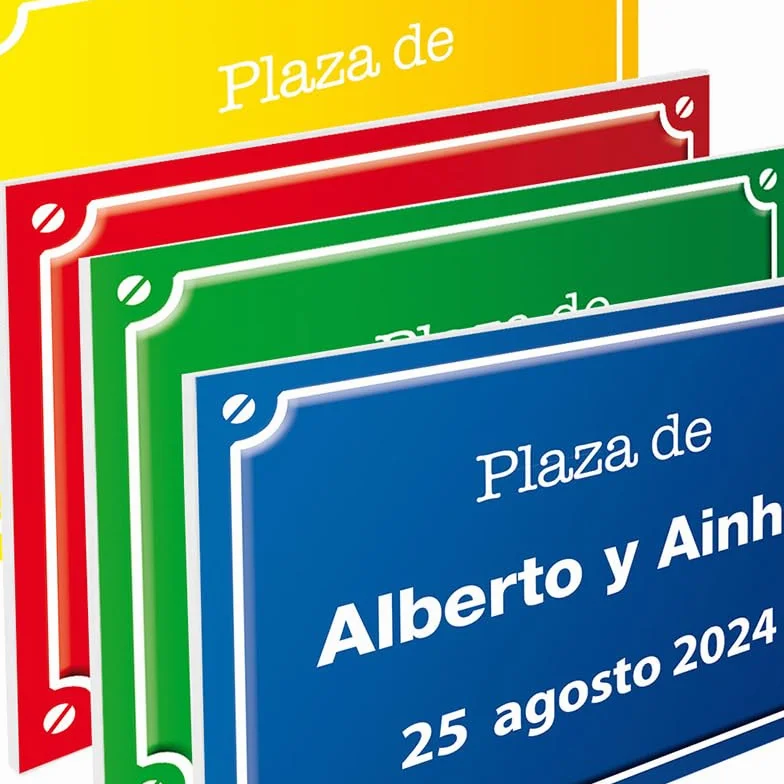 Placa de calle personalizada (Original) | PVC Comacel | 19x27 cm | Resistente, ligera y duradera | Cartel señalización interior