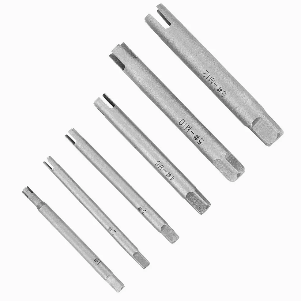 Tiiyee Extractor de Machos Rotos,Extractors Macho Rosca Cabeza Rota Juego Extractores Tornillos Set Extractore Grifos Pelados Grifería Removedor Stripped Golpecito Tornillo Conjunto para Pernos(6Pcs)