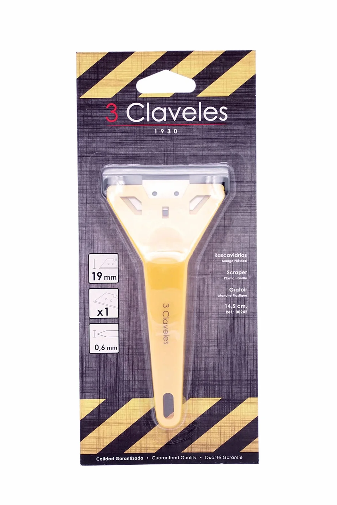3Claveles 242 - Rasca vidrio de 14,5 cm, hoja de 60 mm