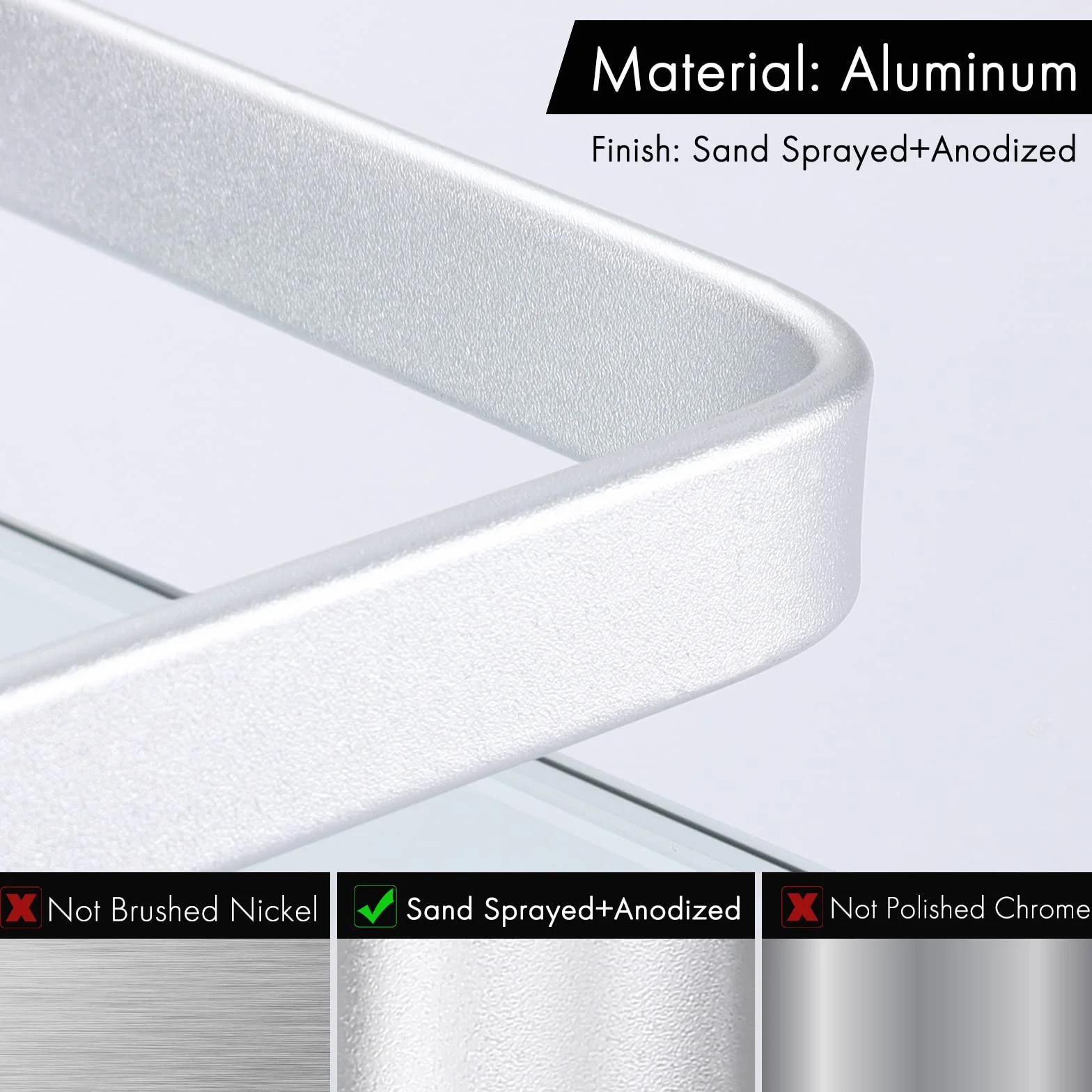 Estanteria Baño Cristal Vidrio Templado 8mm Estante Ducha 2 Niveles Aluminio Plata Rectangular