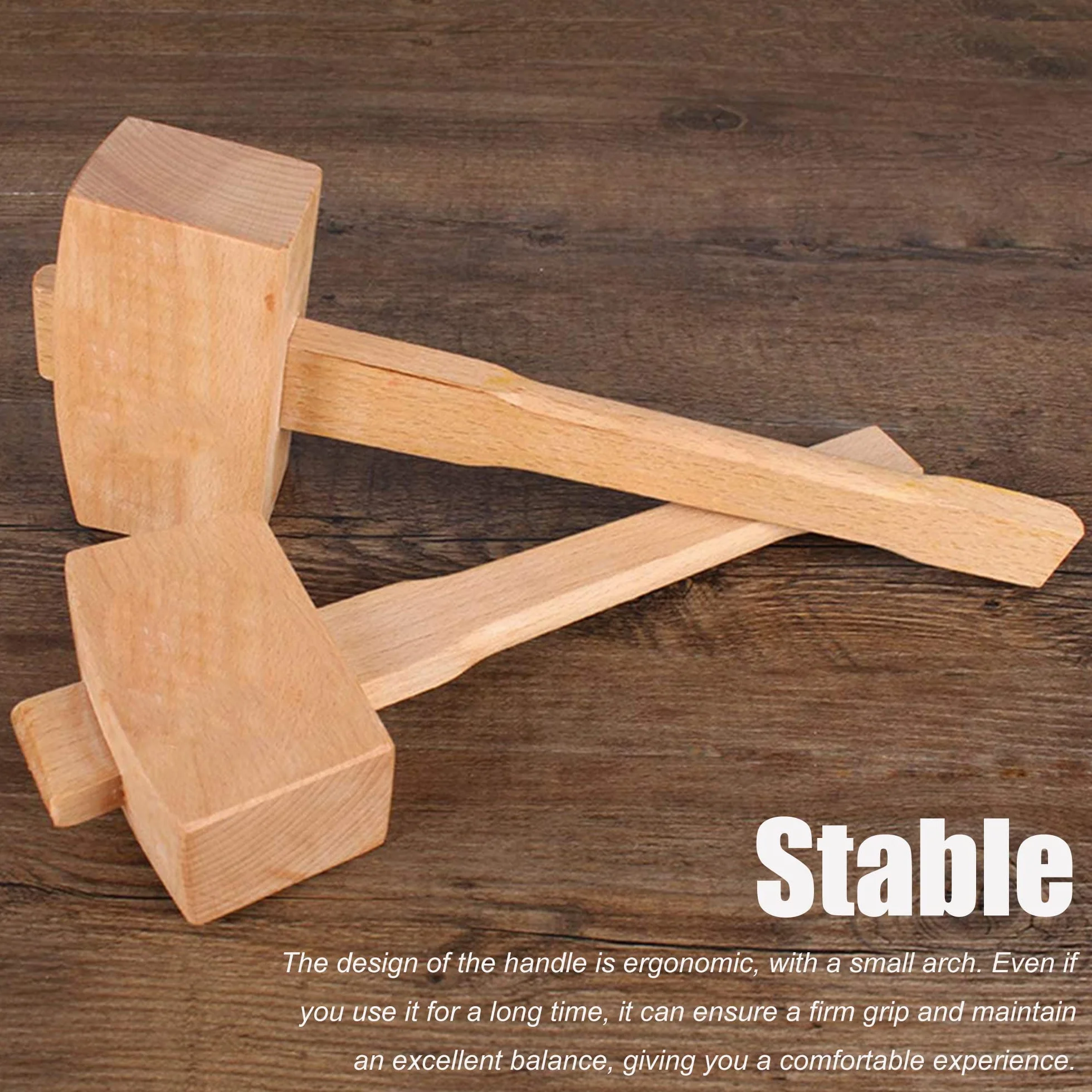 Herramienta de Carpintería de Madera - Martillo de Madera con Cincel y Pieza de Goma de 245 mm