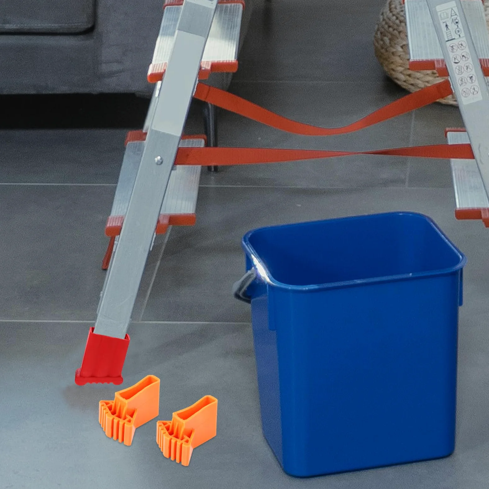 STOBAZA Cubiertas de Goma para Pies de Escalera 50X20 MM, Juego de 4 Piezas Resistentes, Antideslizantes para Escaleras de Aluminio en Hogares
