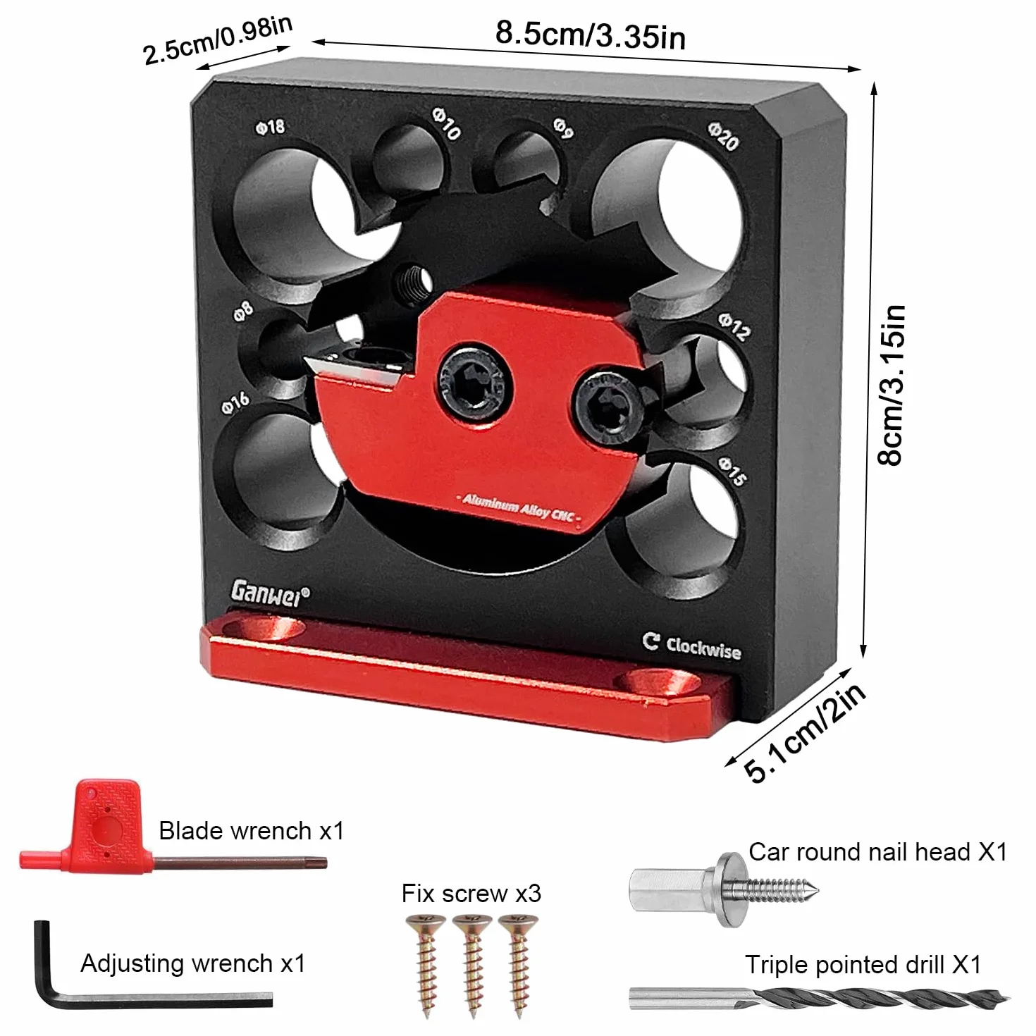 Plantilla Ajustable para Hacer Clavijas, Kit de Plantilla para Hacer Clavijas, 8 Orificios Placa para Hacer Clavijas Ajustable, Fabricante de Clavijas Ajustable de 8 mm a 20 mm