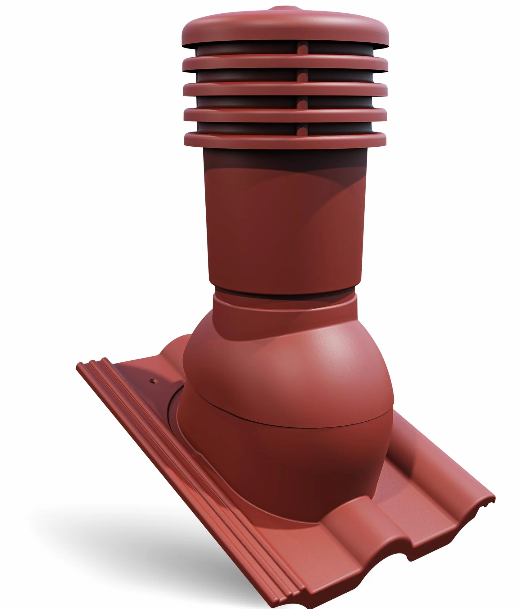 VENTOS X Plus R Castaño DN150 – Extractor universal de techo con drenaje de condensado para tejas de hormigón, ventilación de chimenea para techo inclinado, resistente a la intemperie y a los