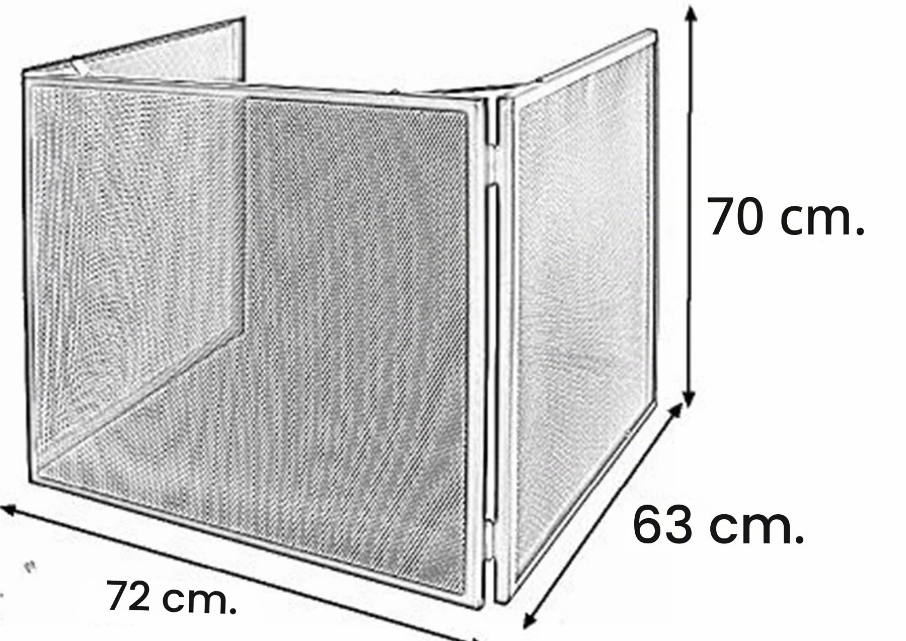 Imex El Zorro – Protector Estufa Pellet | 67x60x71 cm | Estructura Metálica de Tres Cuerpos Resistente al Calor | Ideal para Proteger Niños, Mascotas y Evitar Chispas
