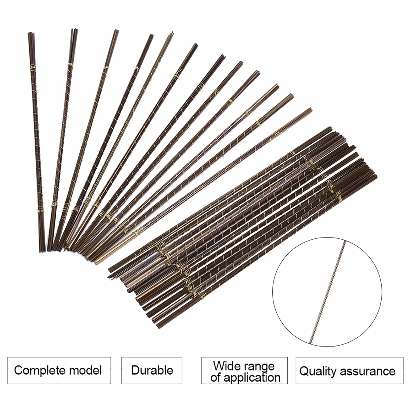 Hojas de Sierra de Calar de Corte Fino 144 uds, Dientes en Espiral, Alta Dureza para Joyería, Kit Profesional