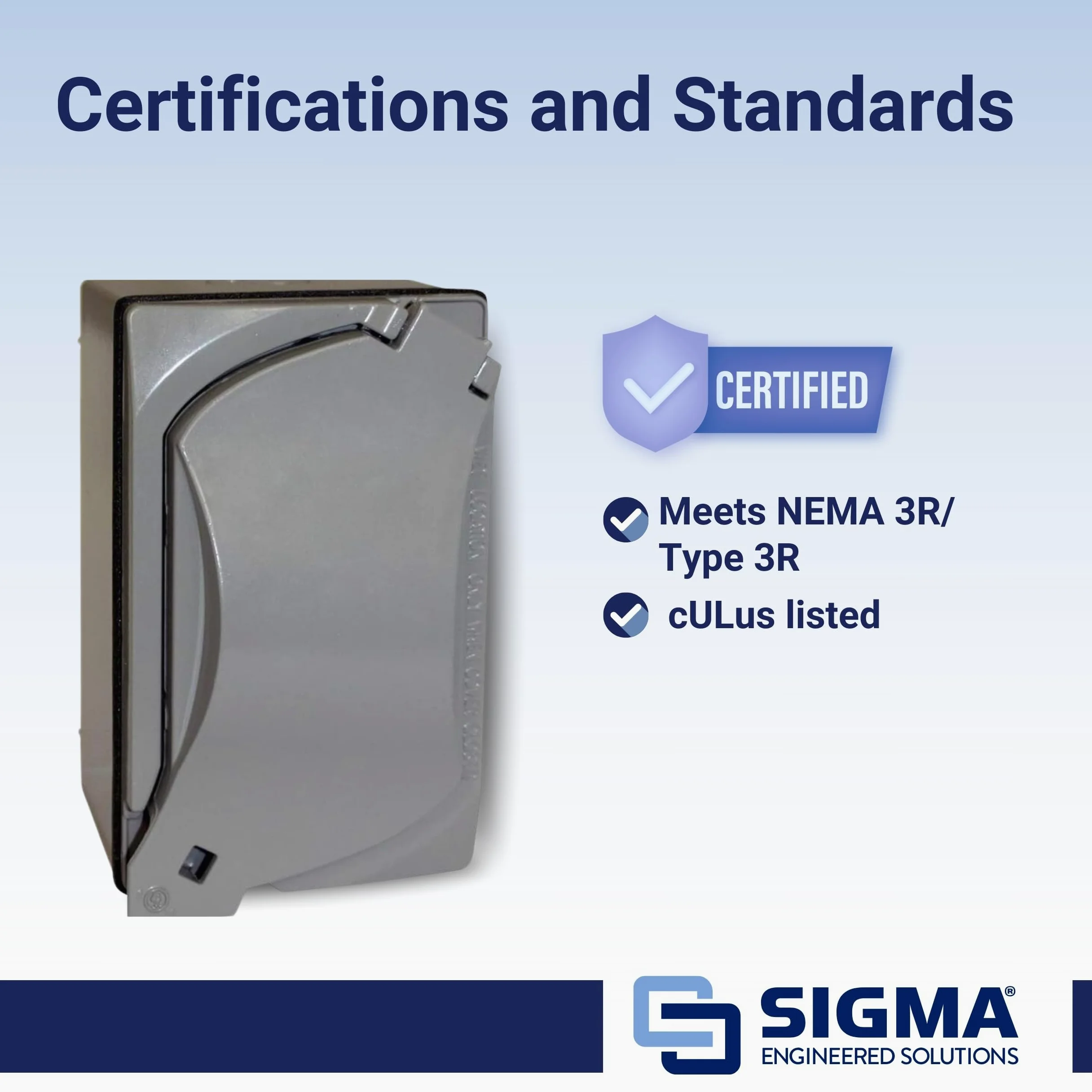 Sigma eléctrica 16449 Kit de caja rectangular, Cover y GFCI receptáculo, gris