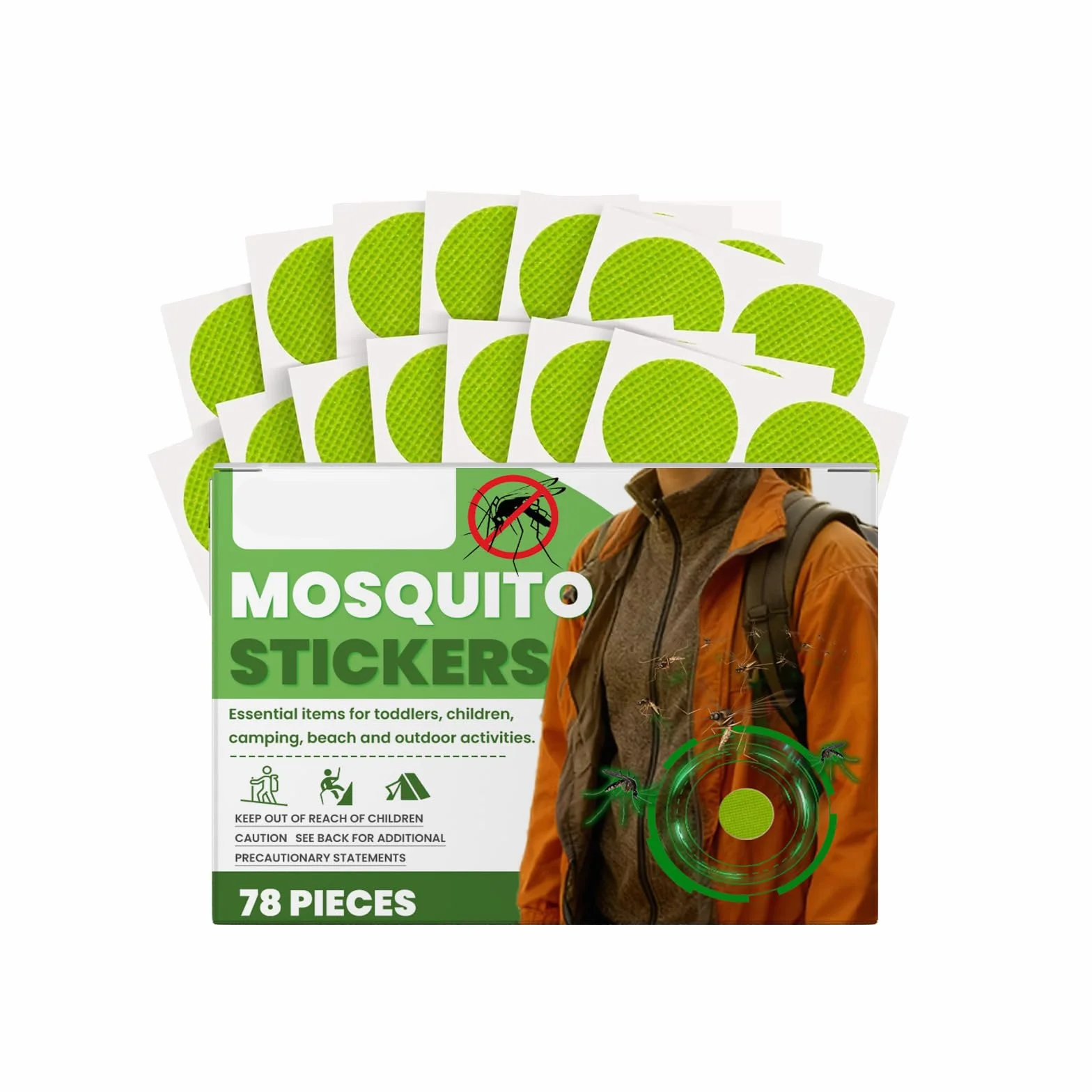 Parche Repelente Mosquitos 78 PCS Previene Picaduras Acampar Aire Libre Adultos Niños