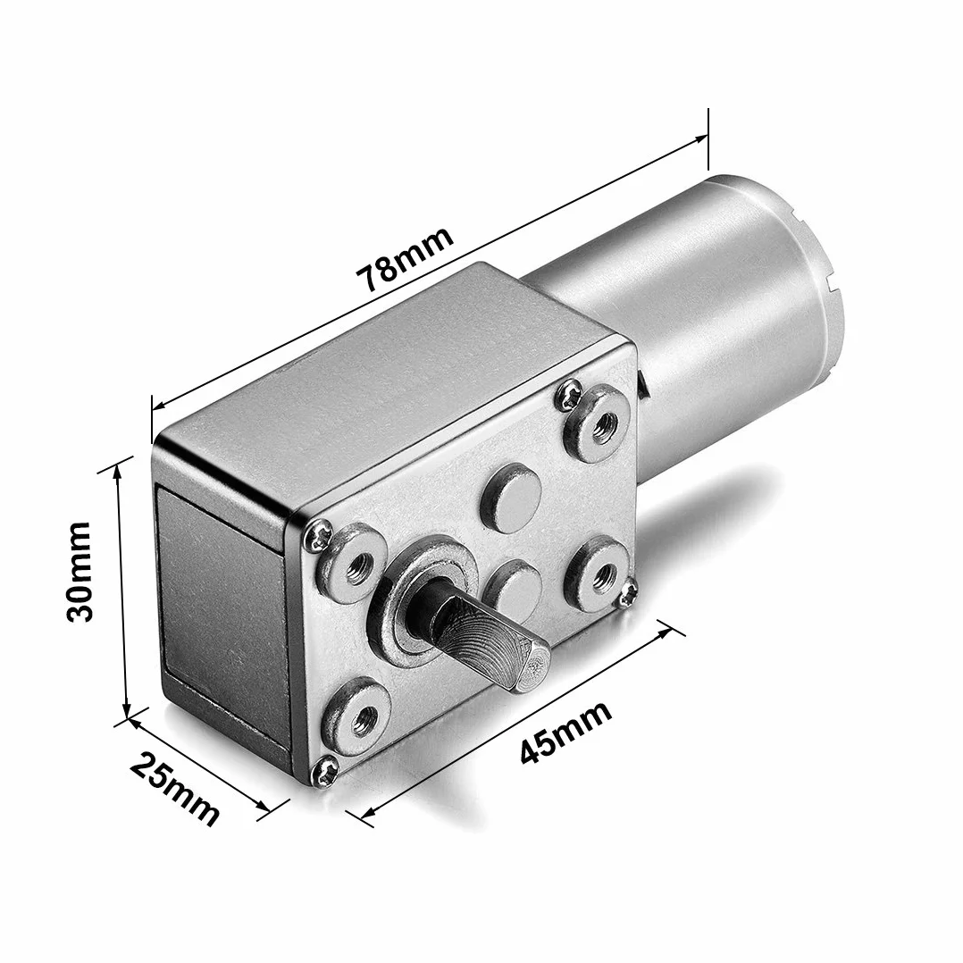 Aexit JSX950-370 DC 12V 9RPM 6mm Eje alto Turbina de tornillo sin fin Motor de reducción de la caja de engranajes de (model: Z7876IIVI-8495AE) tornillo sin fin