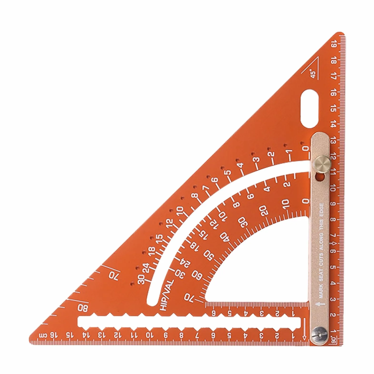 Escuadra de Carpintero - Regla Triangular para carpintería, Regla de construcción, Velocidad Ajustable para Trabajos en Madera, aleación de Aluminio métrica para Hombres