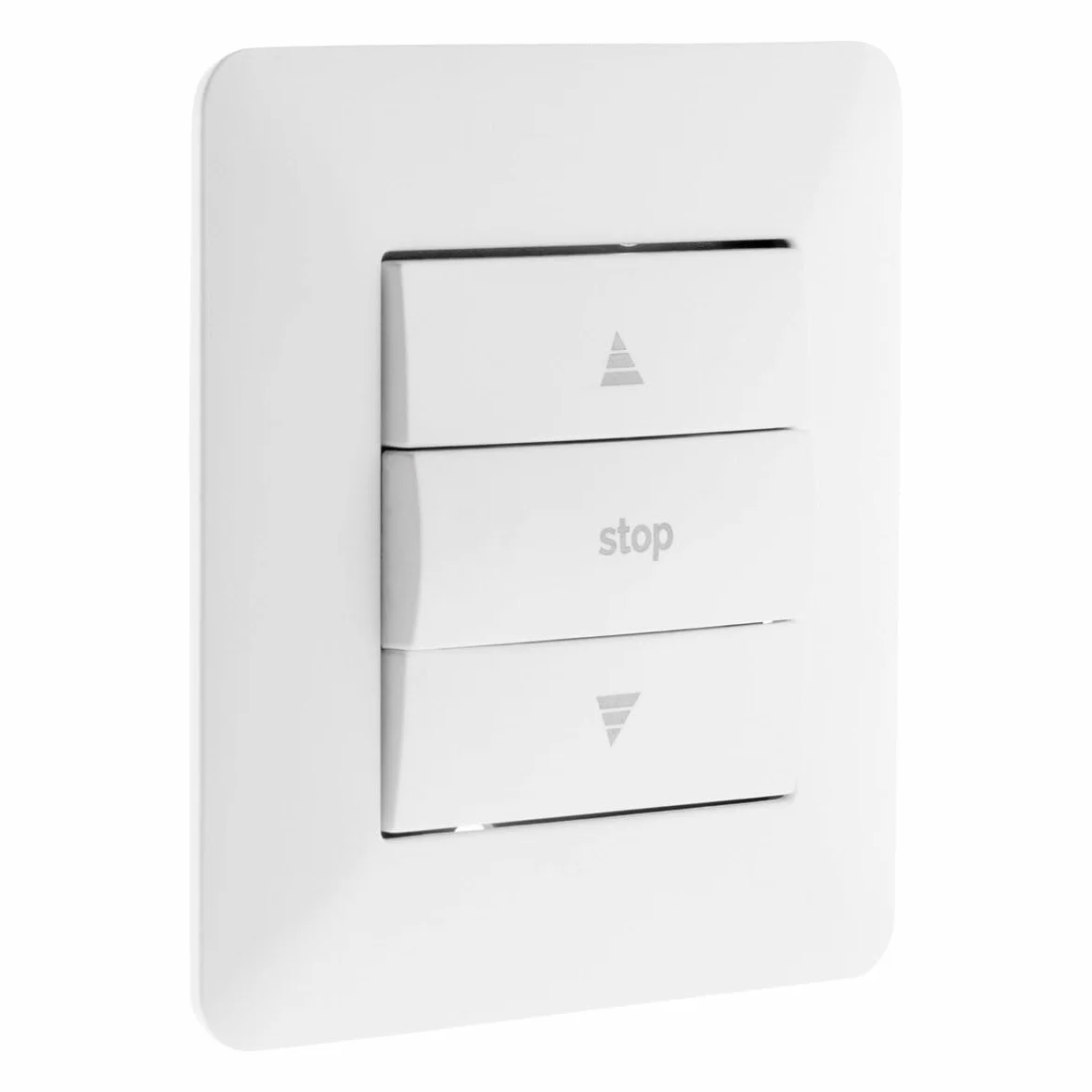 Zenitech - Mando para Persianas 2300W 10A - Instalación Empotrada Lista para Usar - Motor Compacto y Soporte con Clip - Ajuste Milimétrico - Blanco - 86x86 mm