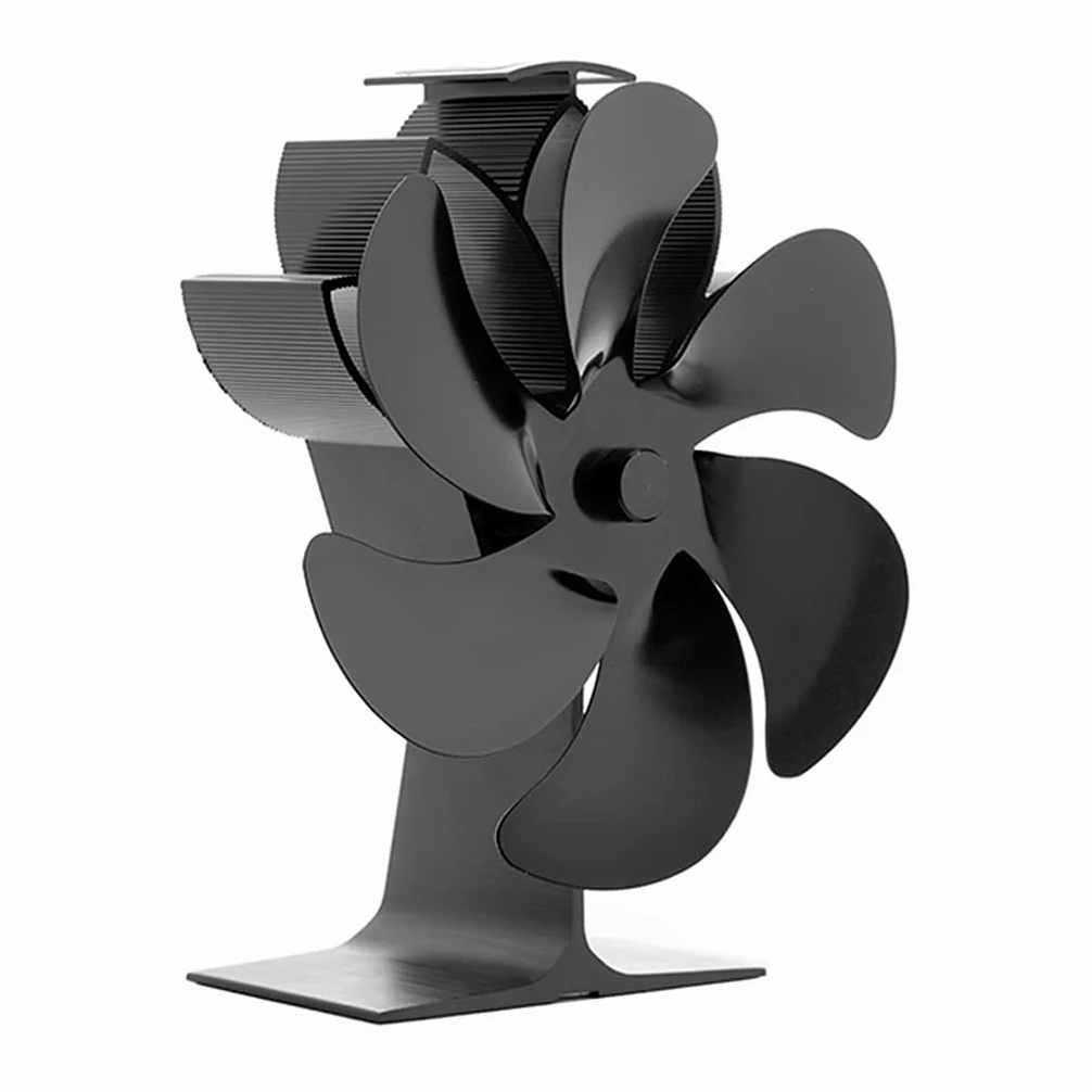 Calentador Estufa con ventilador, chimenea, leña, circulación de aire caliente, 6 aspas, ideal regalo para hogar, familia, estufa, ventilador, funciona con calor, sin necesidad de batería ni